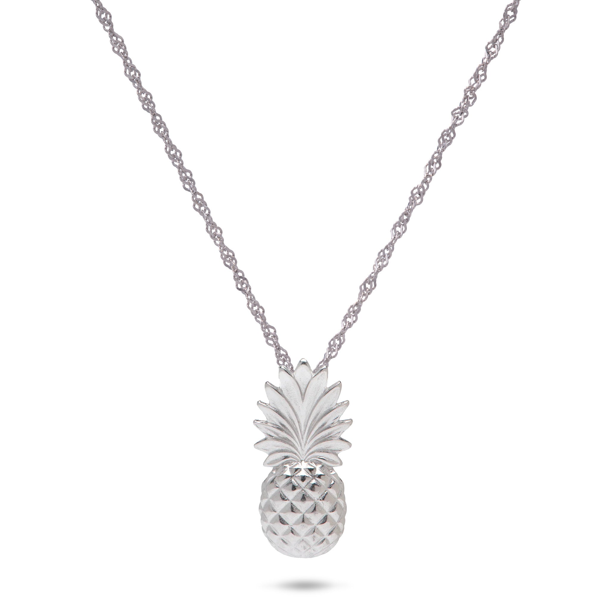 18" Pineapple Pendant with Chain in Sterling Silver - 18mm