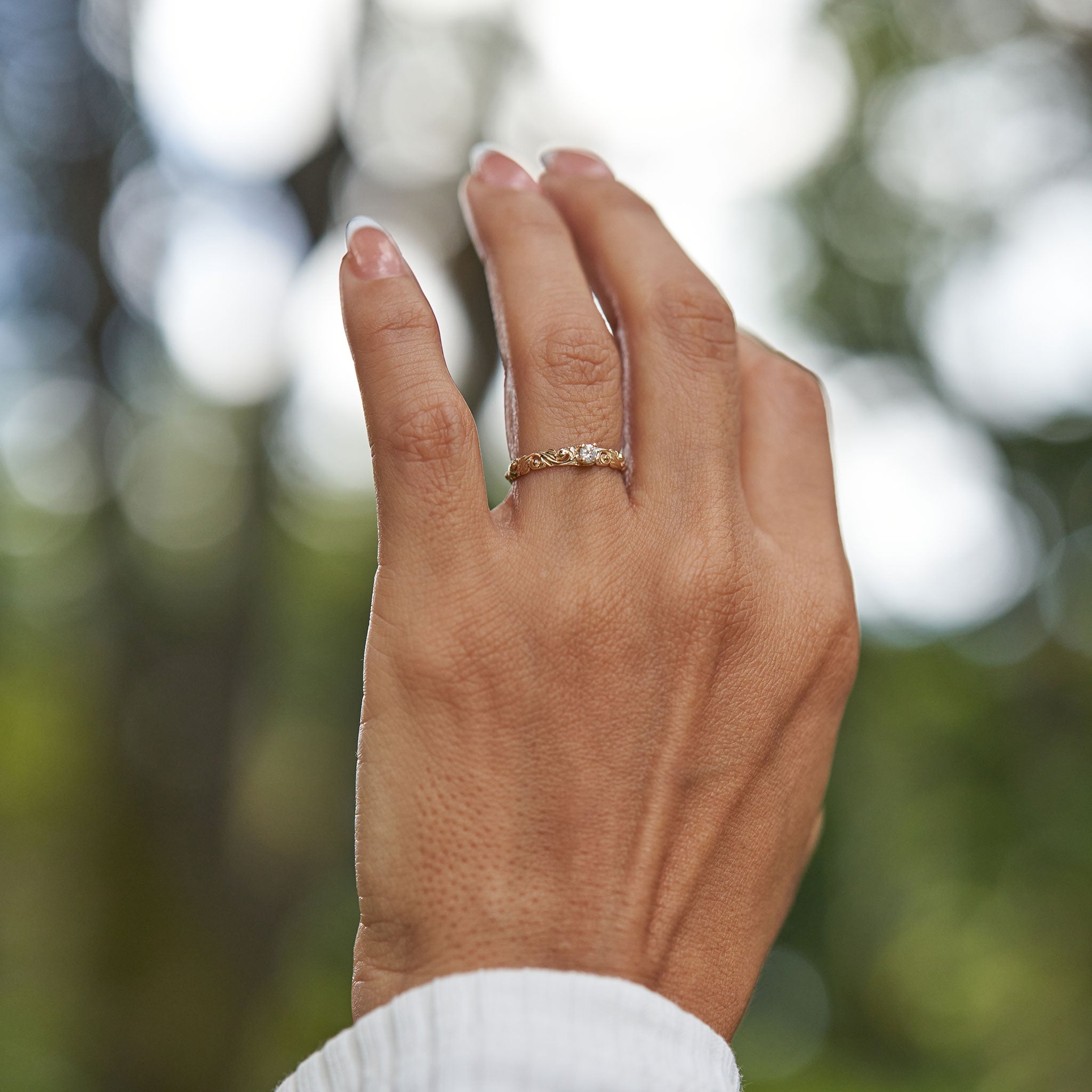 Living Heirloom-Ring in Gold mit Diamant – 3 mm