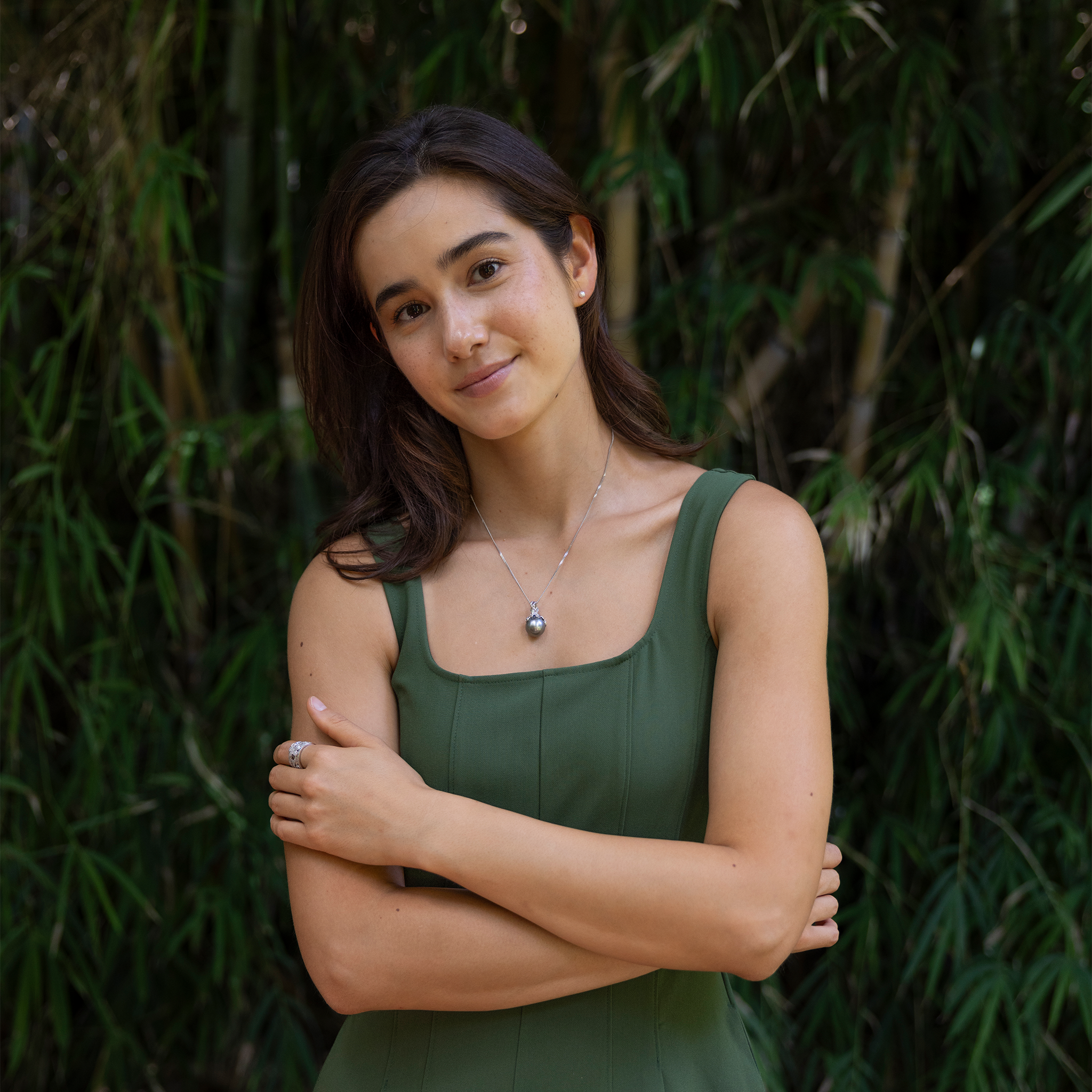 Living Heirloom Tahitian Black Pearl Pendant in White Gold with Diamonds - 14-17mm