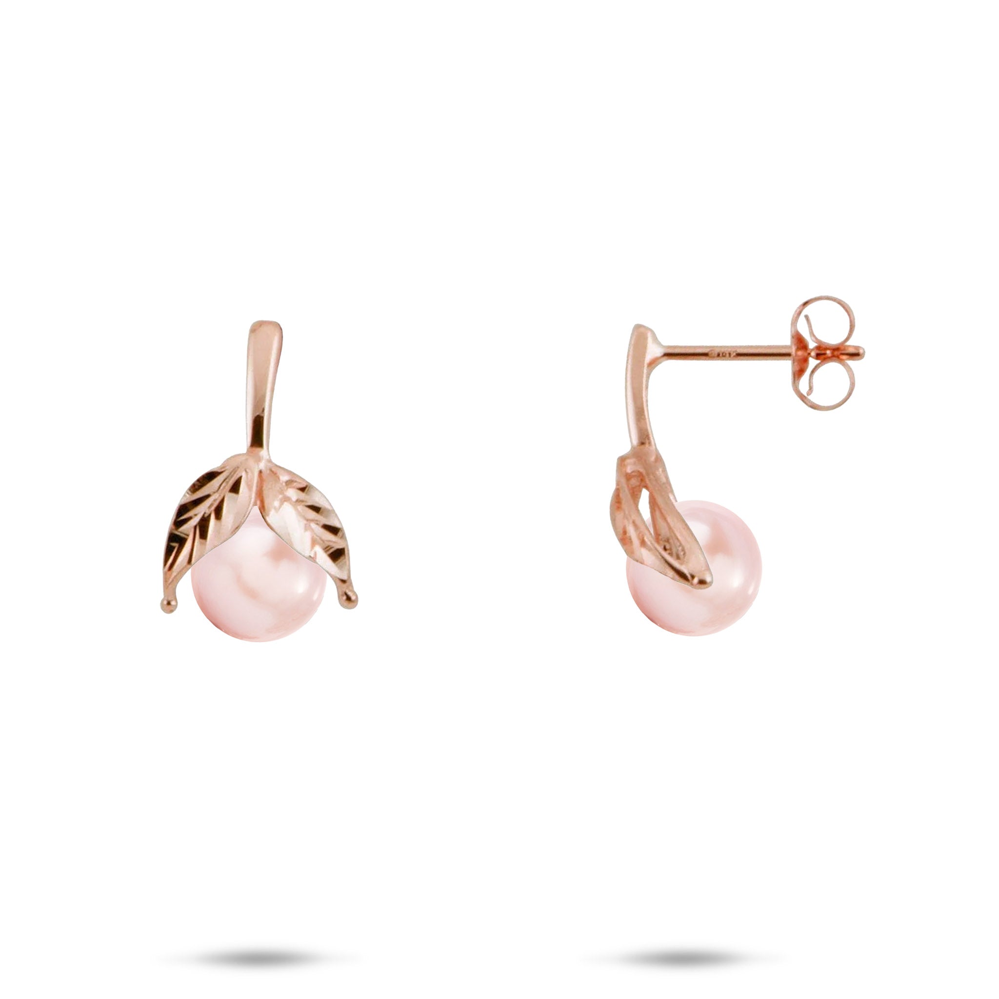 Pick A Pearl Maile Earrings in Rose Gold