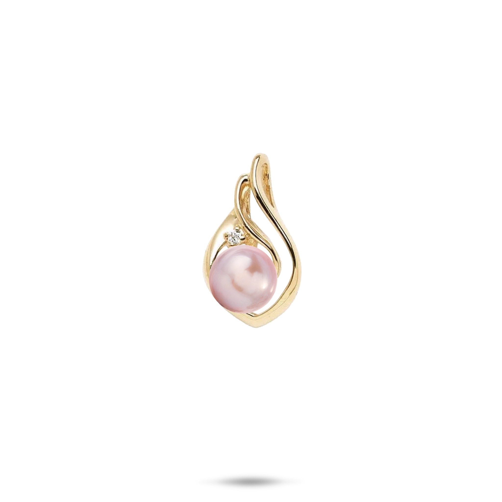 Pick A Pearl Ocean Wave Pendant in Gold with Diamond