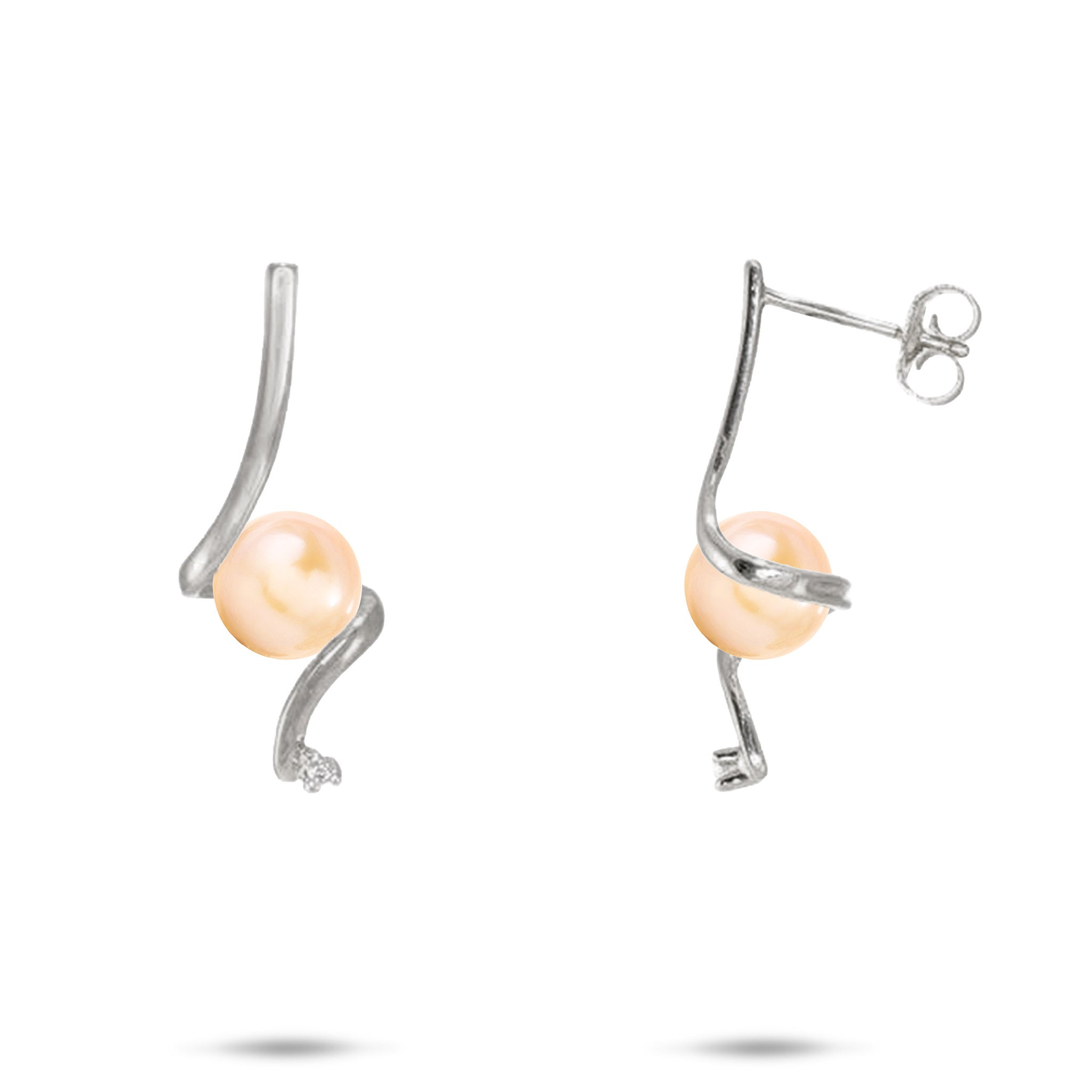 Pick A Pearl Waterfall Earrings in White Gold