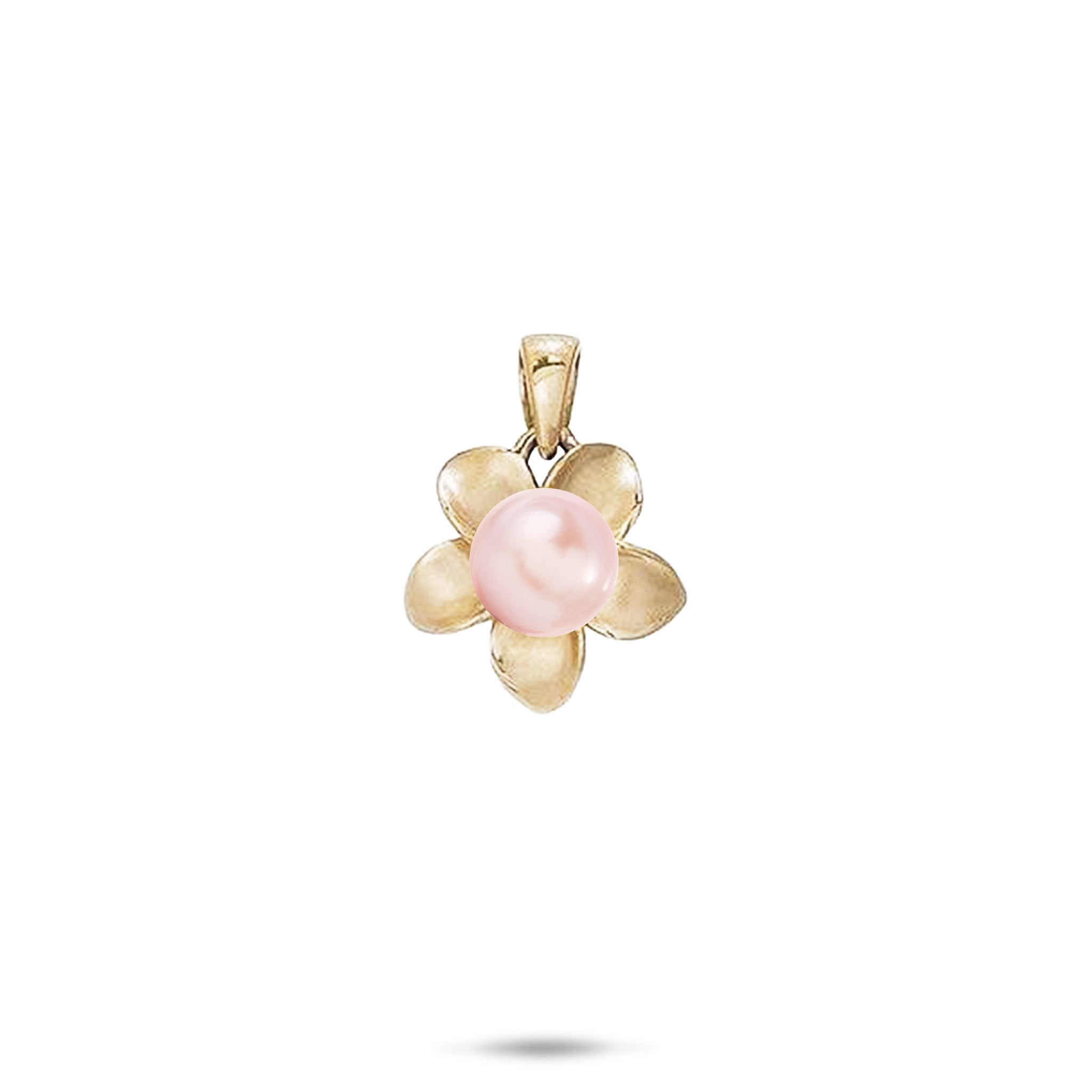 Pick A Pearl Plumeria Pendant in Gold - 13mm