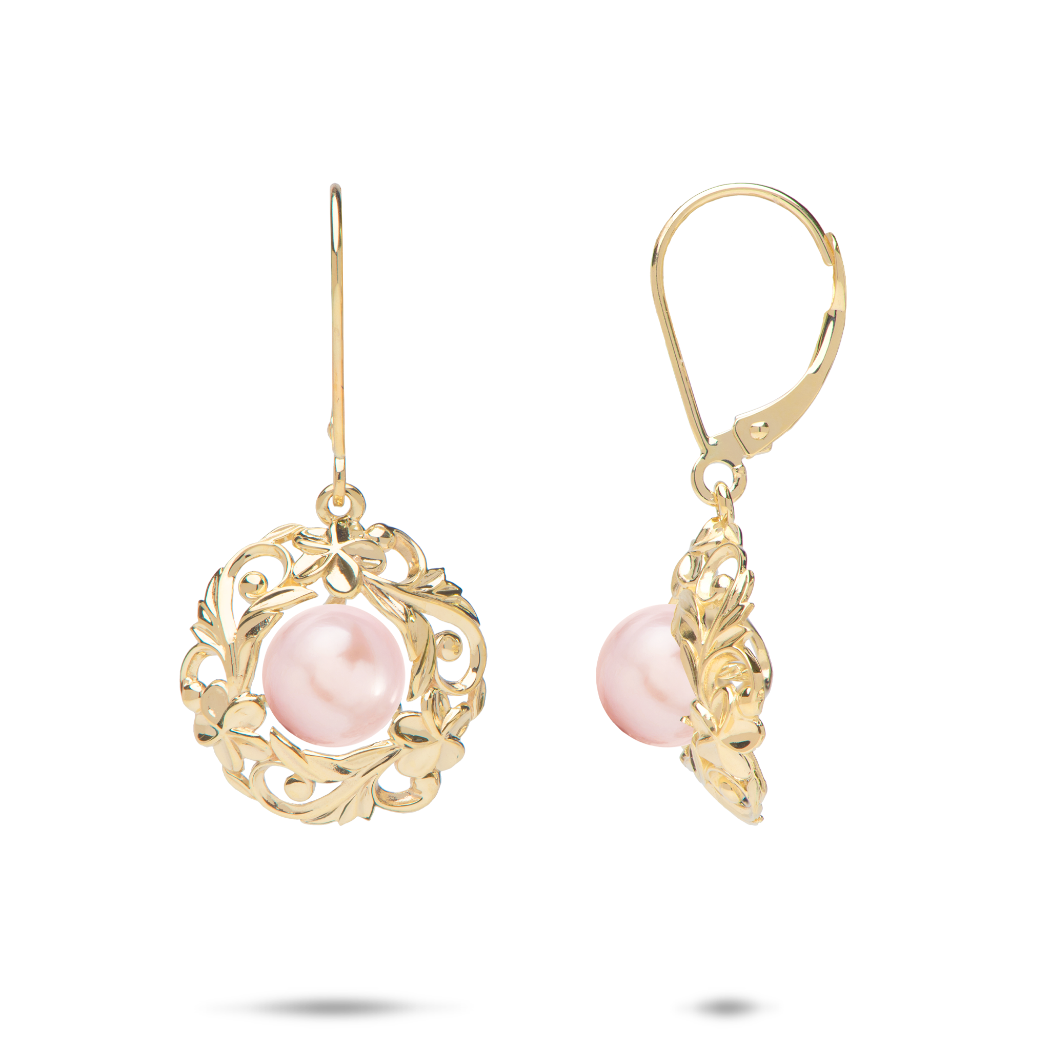 Pick A Pearl Hawaiianische Erbstück-Ohrringe in Gold