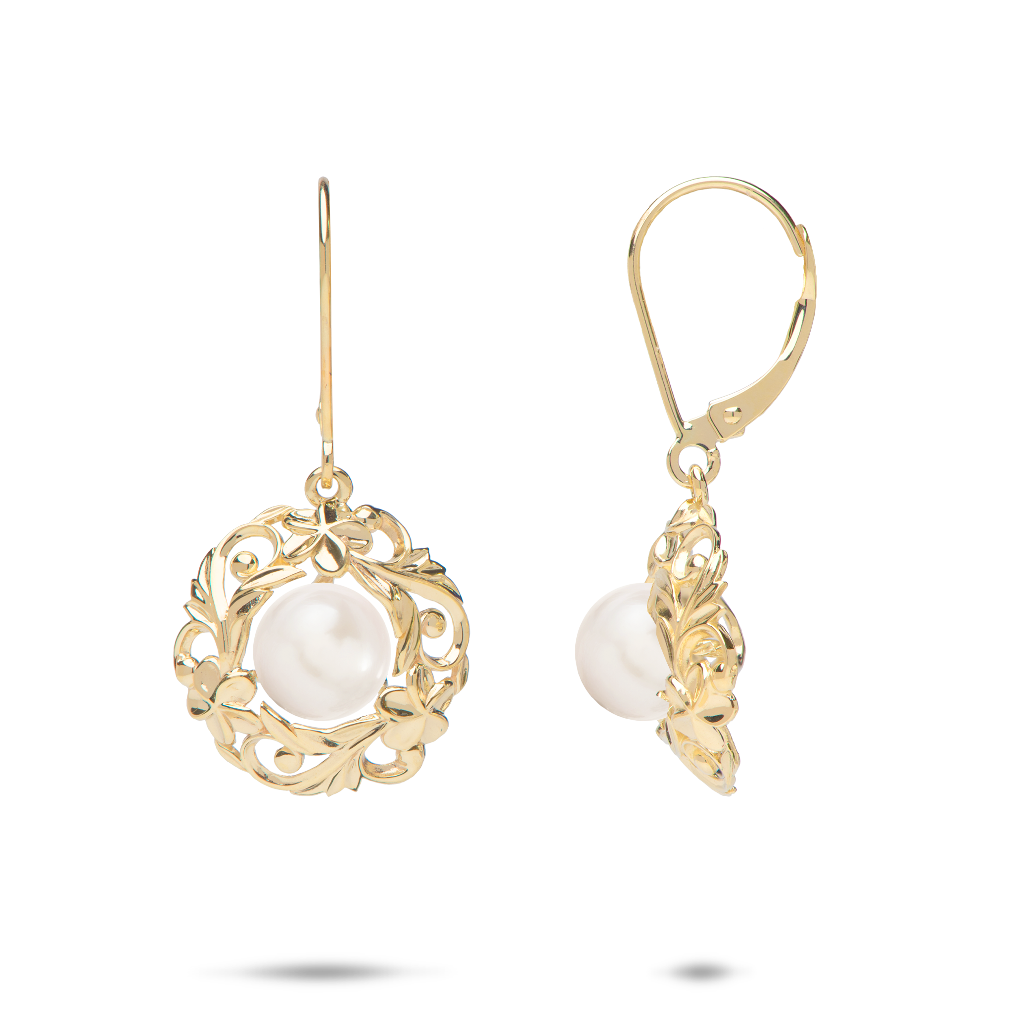 Pick A Pearl Hawaiianische Erbstück-Ohrringe in Gold
