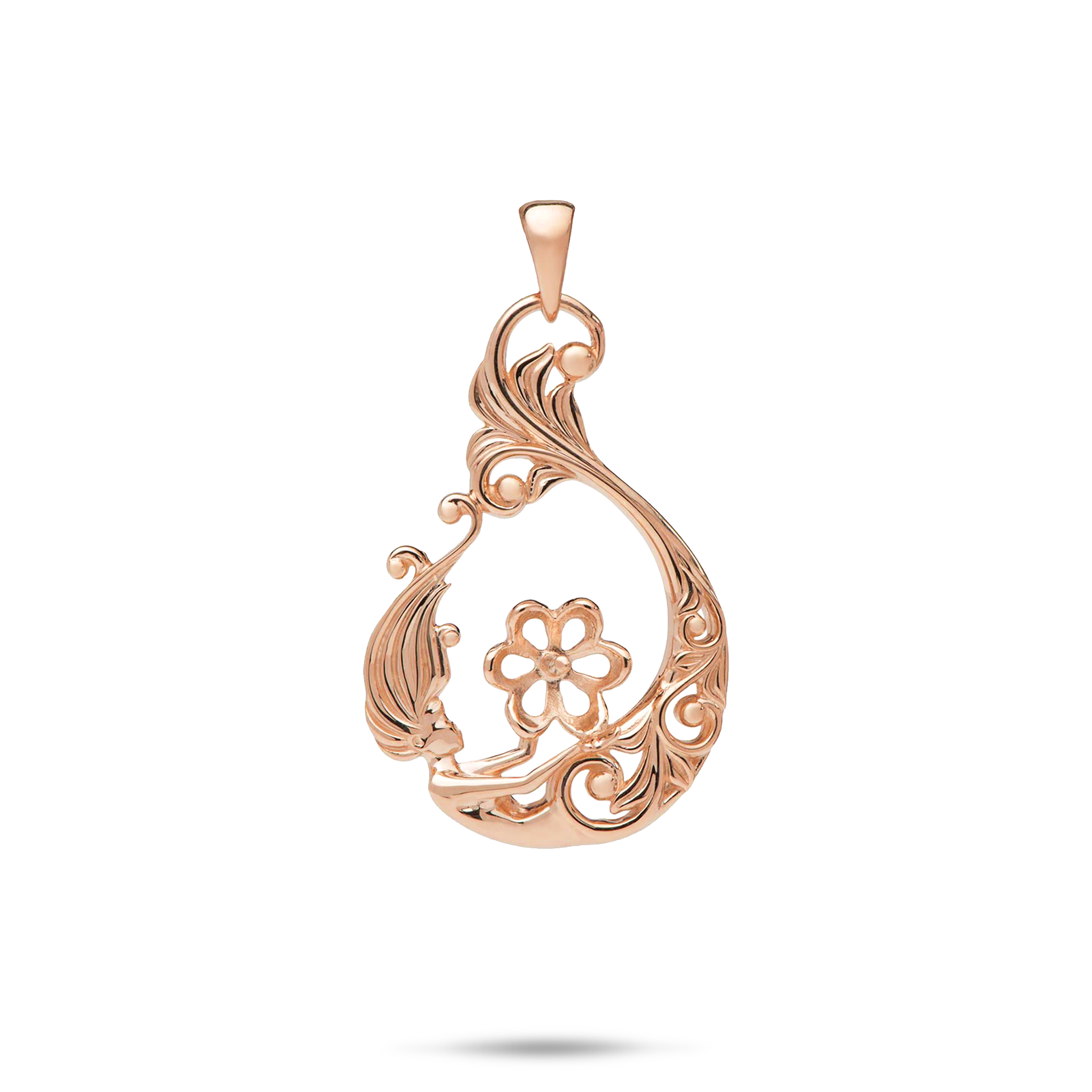 Pick A Pearl Living Heirloom Mermaid Pendant in Rose Gold - 27mm