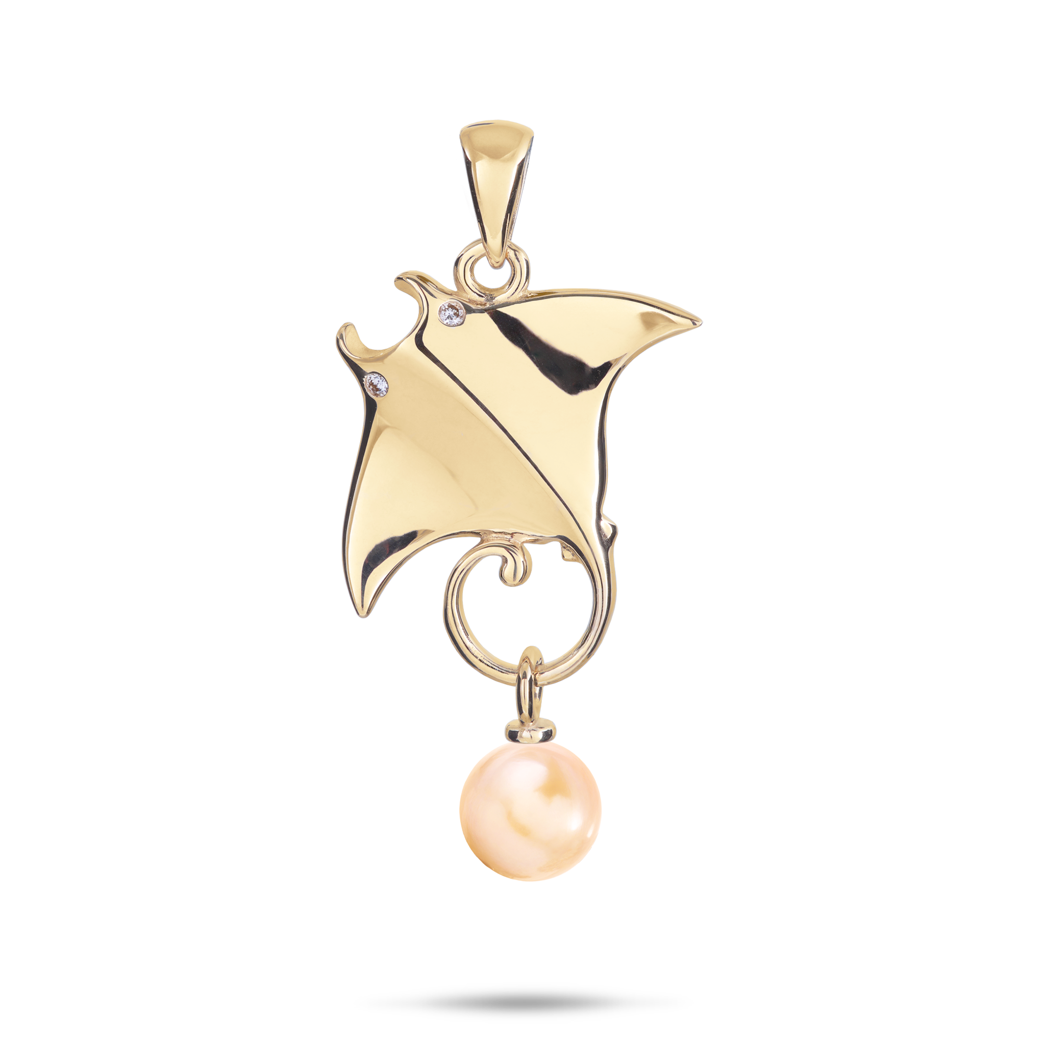Wählen Sie einen Perlenmantarochen-Anhänger in Gold mit Diamanten – 22 mm