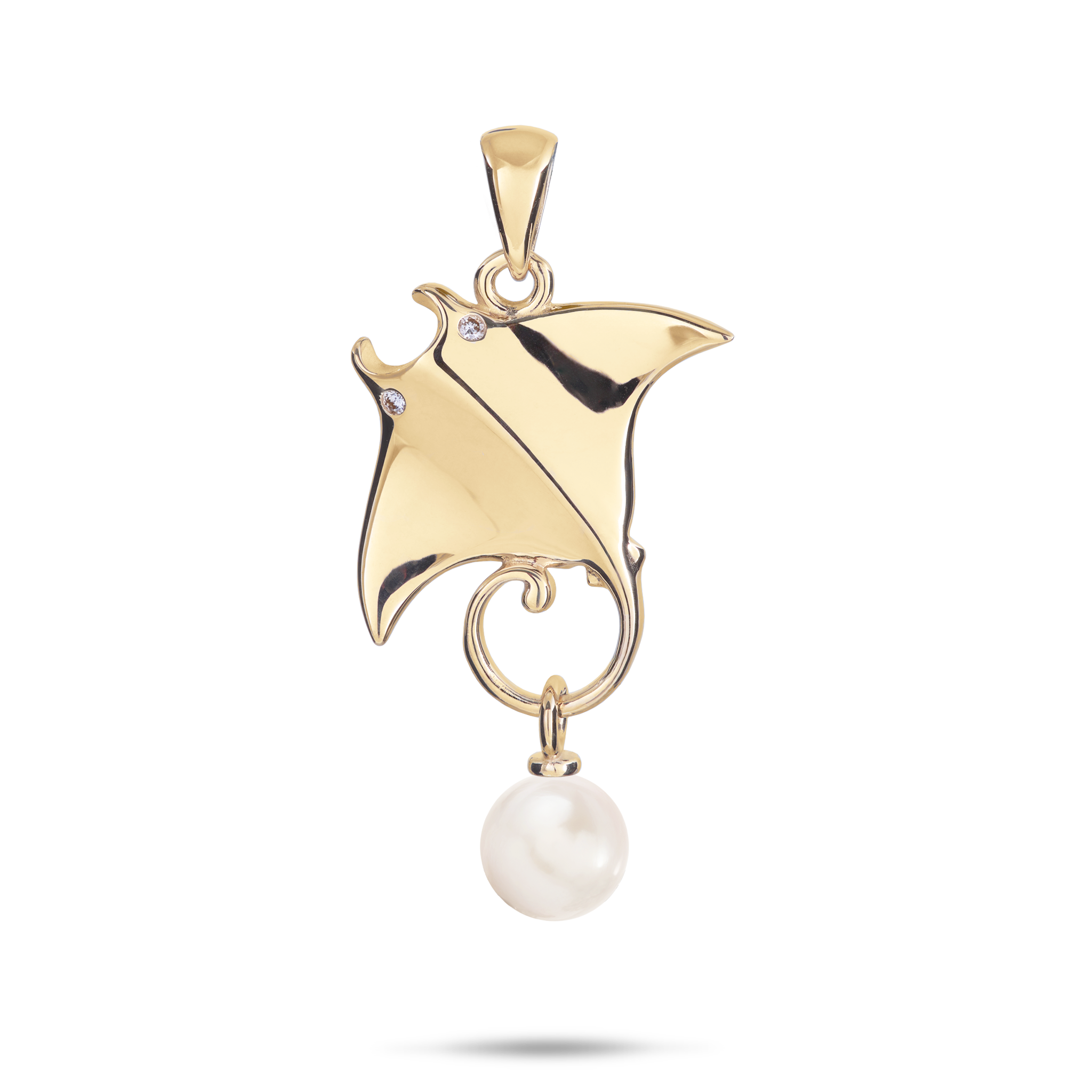 Wählen Sie einen Perlenmantarochen-Anhänger in Gold mit Diamanten – 22 mm