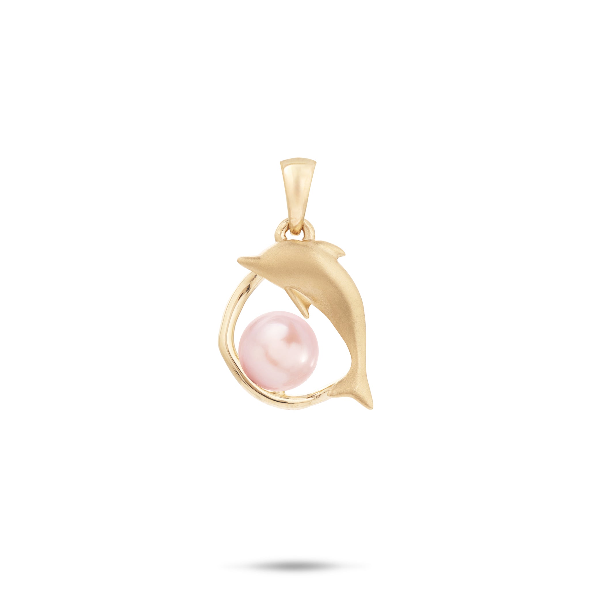 Pick A Pearl Bubble Dolphin Pendant in Gold - 16mm
