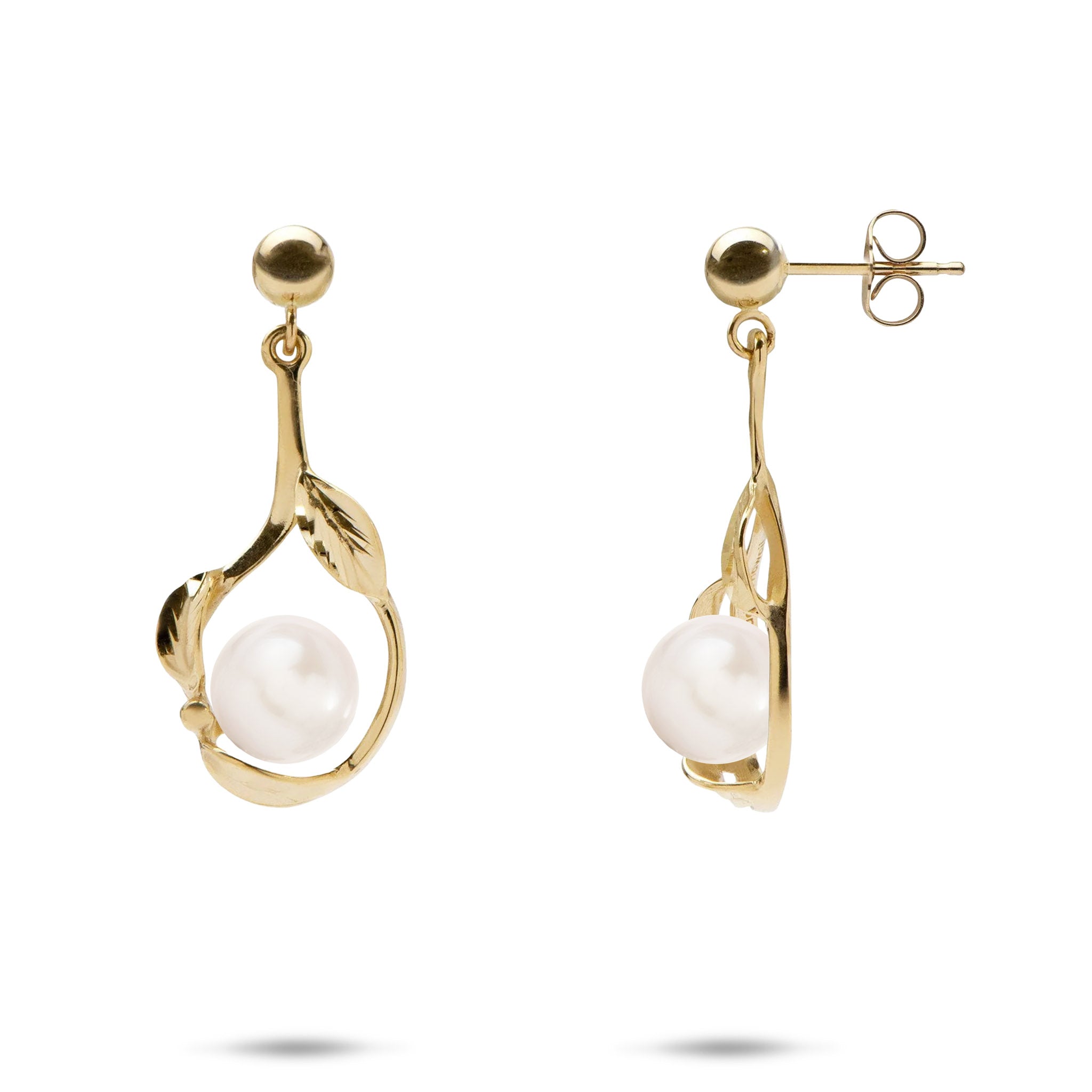 Pick A Pearl Maile Earrings in Gold