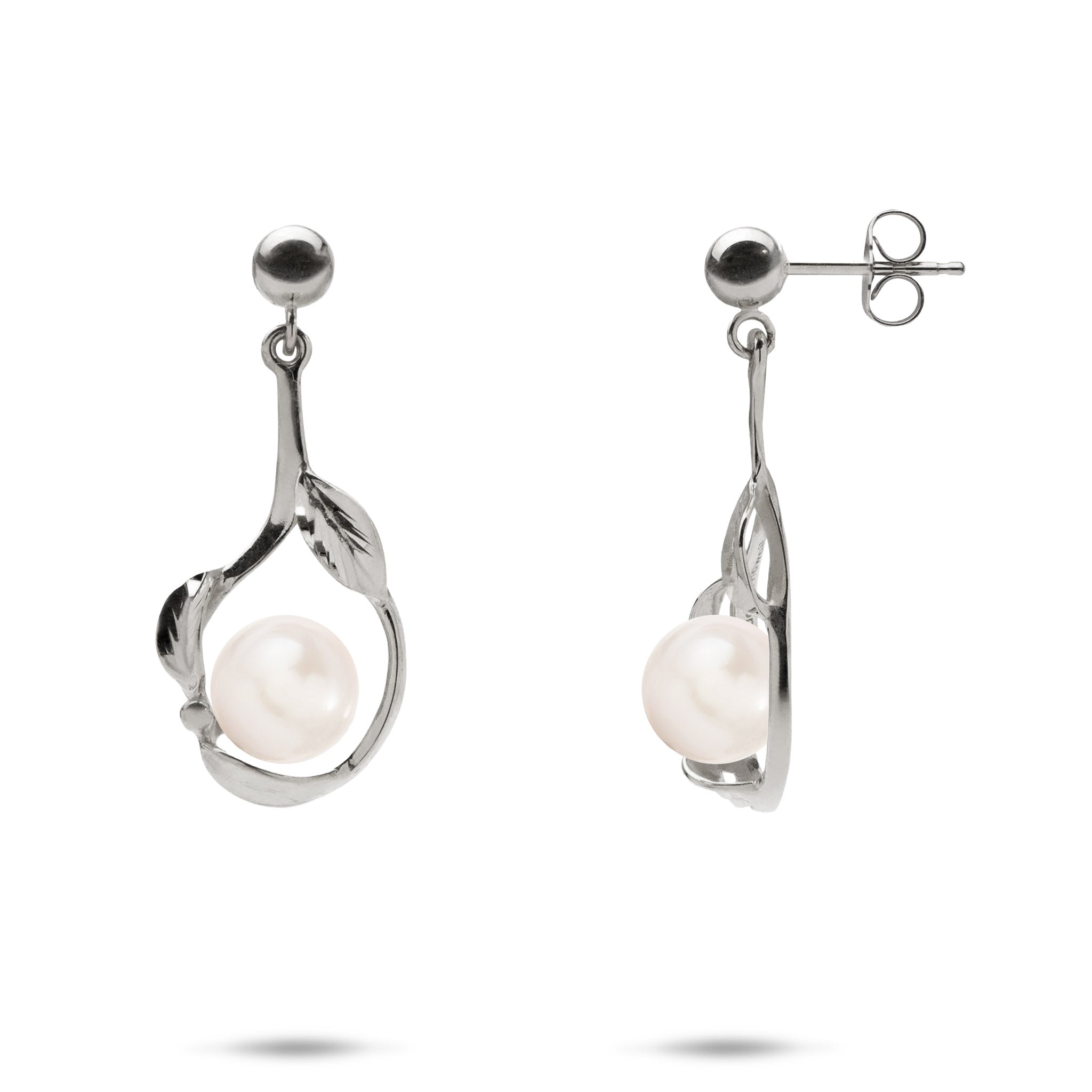 Pick A Pearl Maile Earrings in White Gold