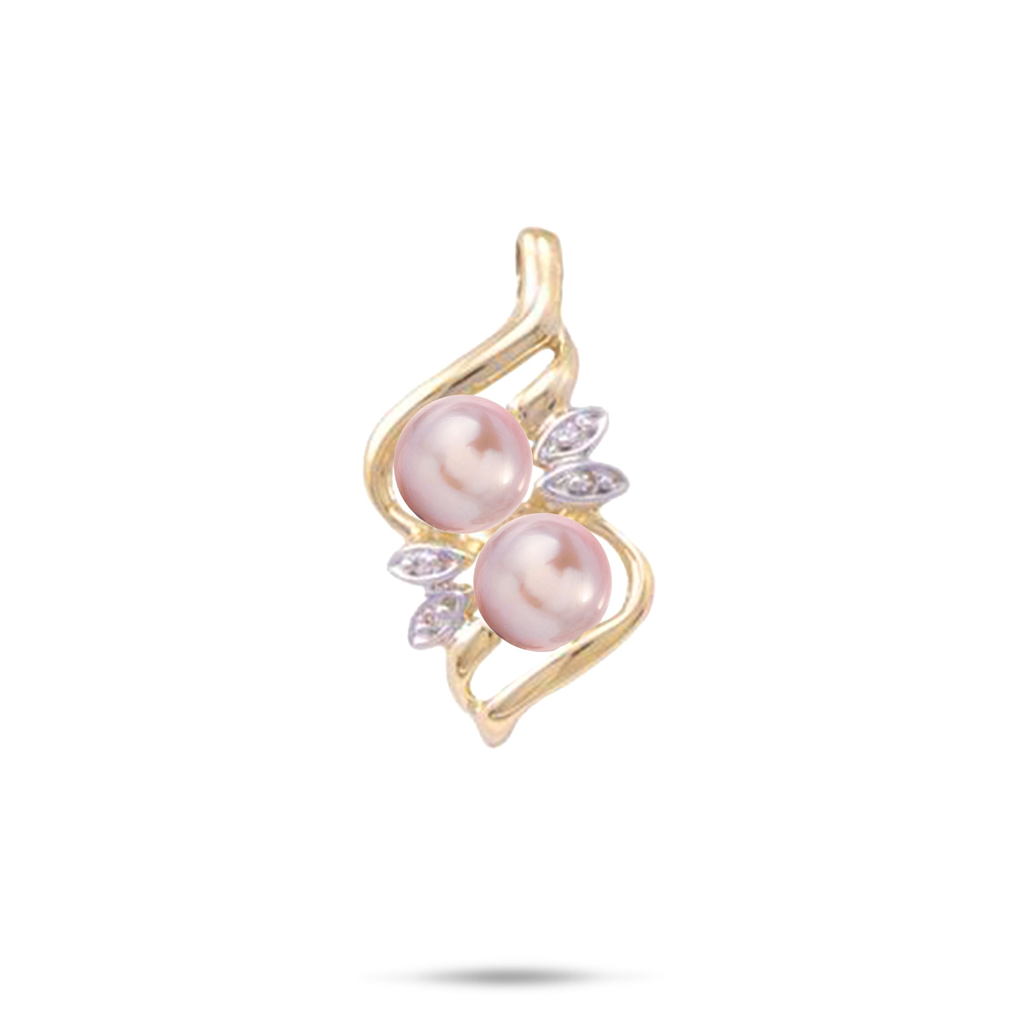 Pick A Pearl Maile Pendant in Gold with Diamonds