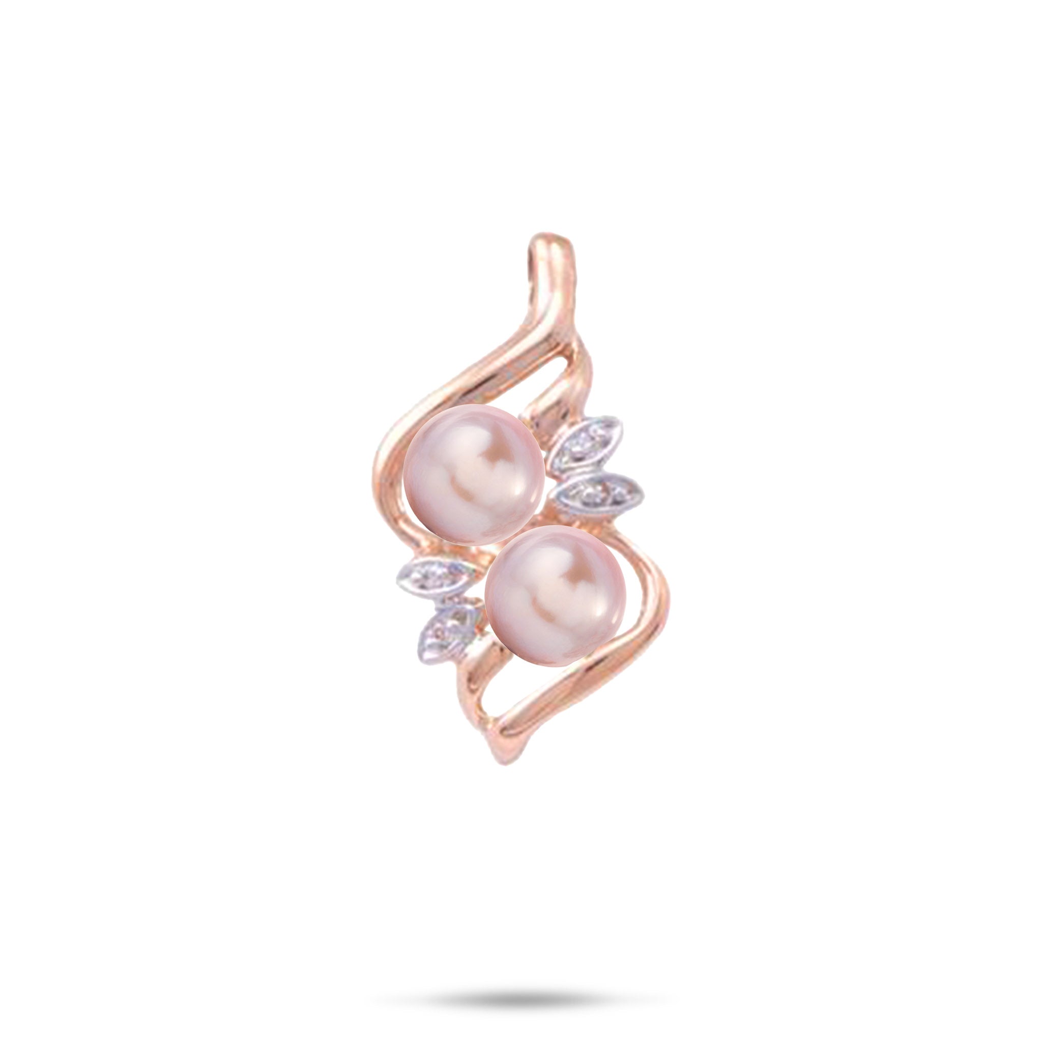 Pick A Pearl Maile Pendant in Rose Gold with Diamonds
