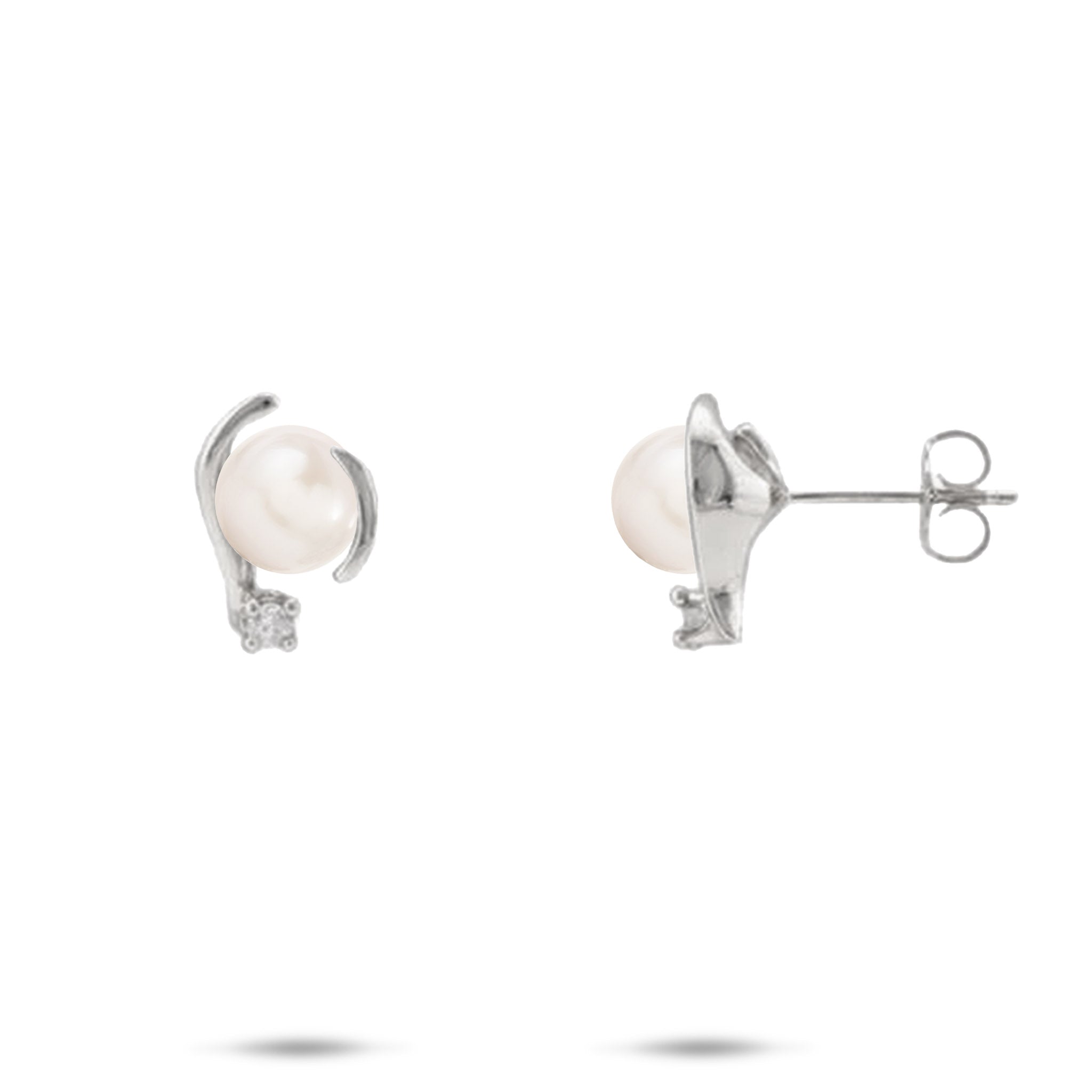 Pick A Pearl Earrings in White Gold with Diamonds
