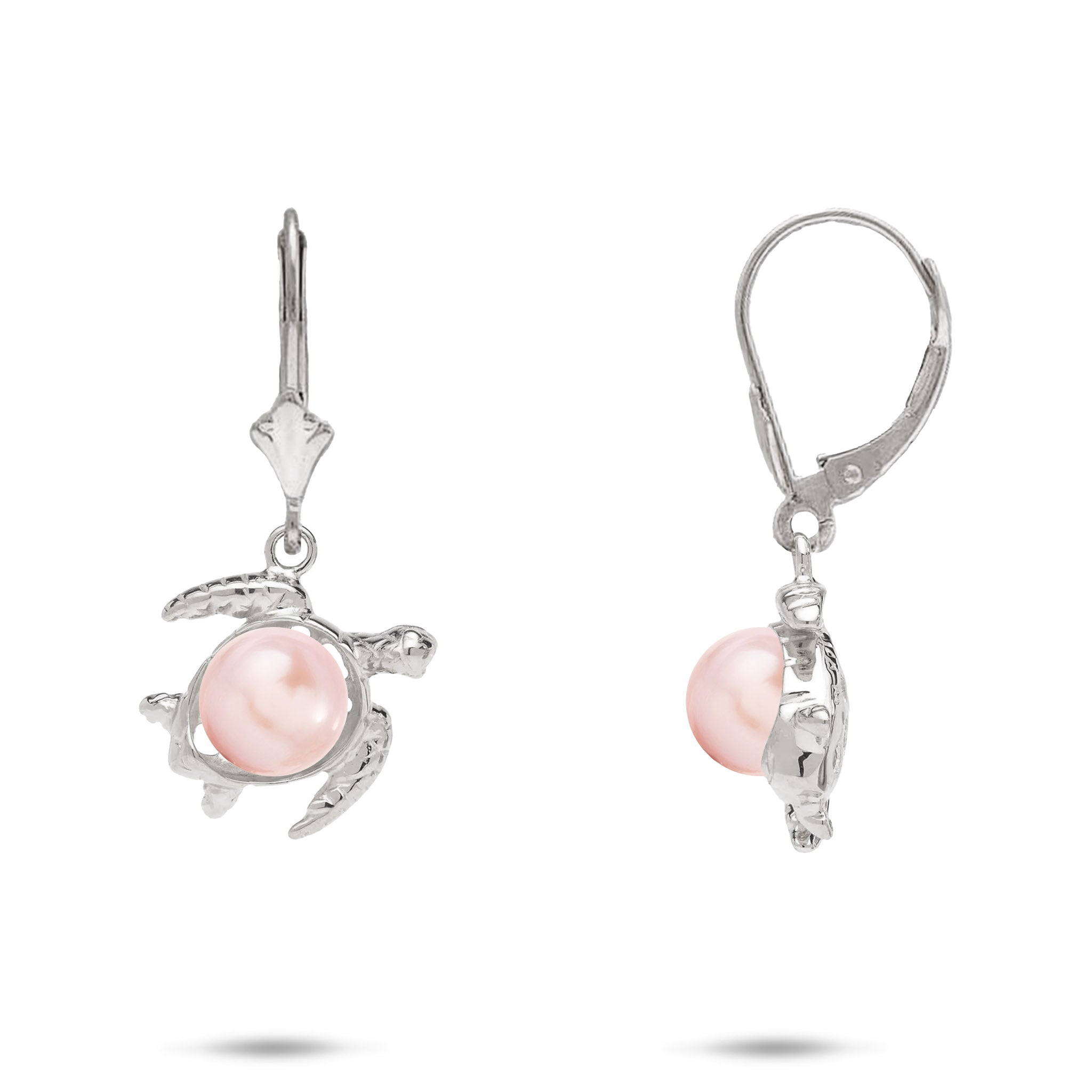 Pick A Pearl Honu Earrings in White Gold