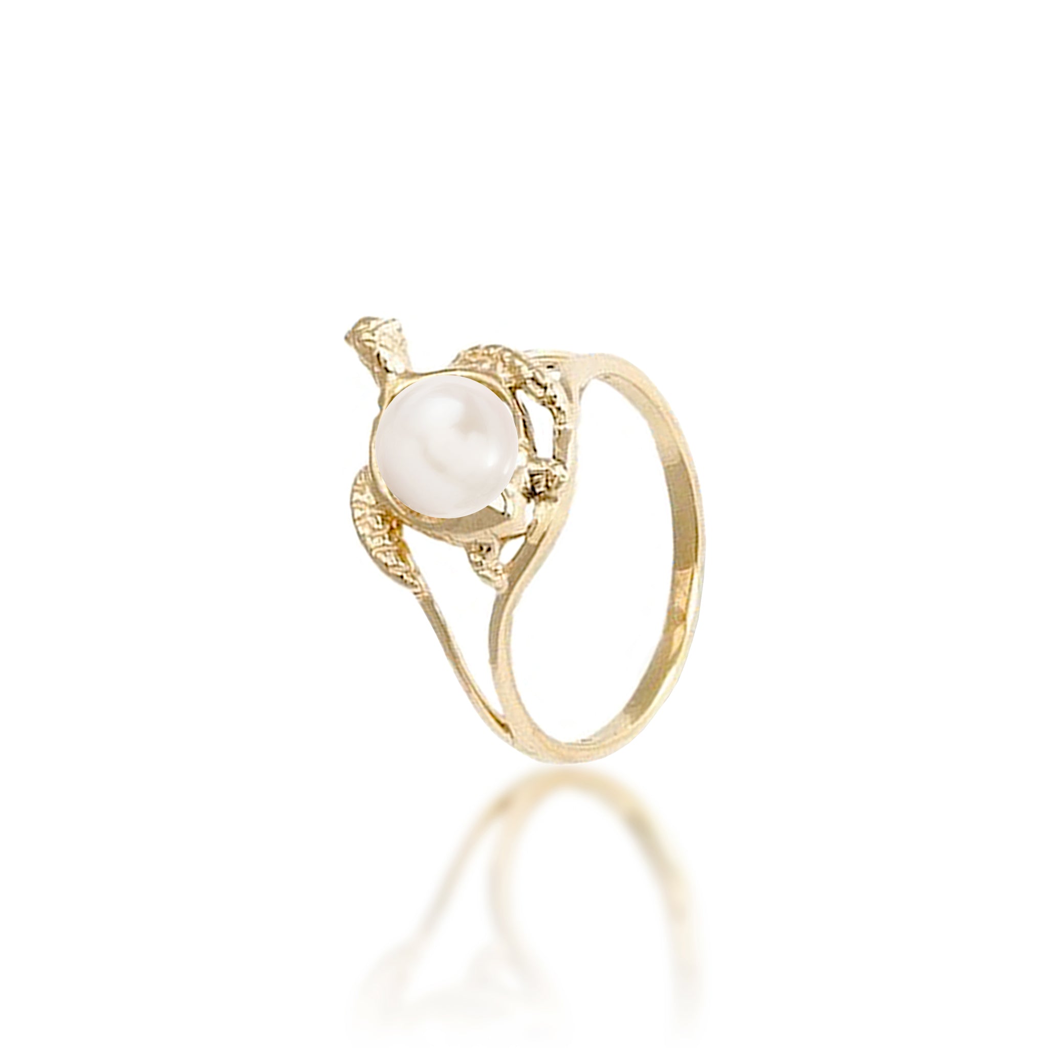 Pick A Pearl Honu (Turtle) Ring in Gold - 14mm