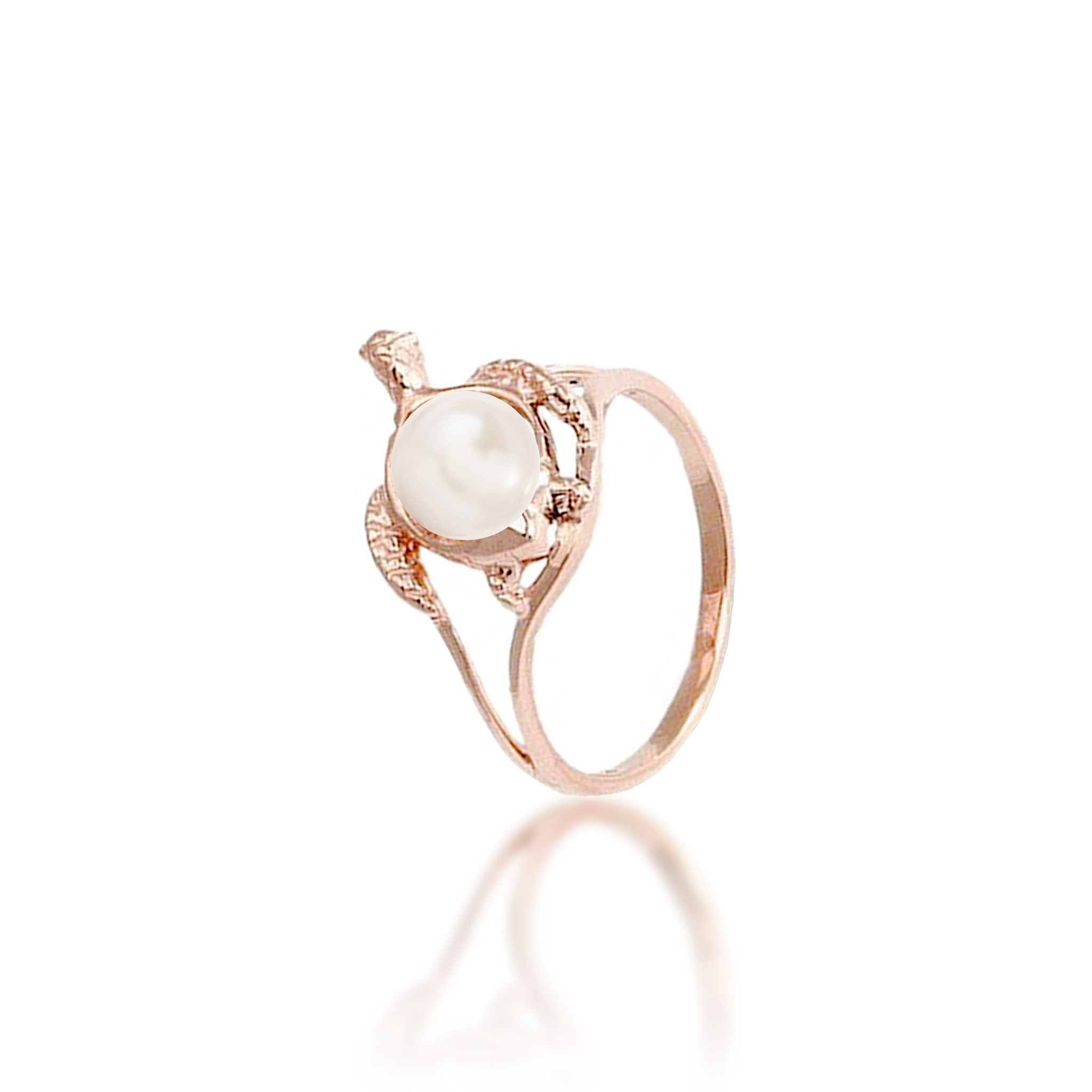 Wählen Sie einen Perlen-Honu-Ring in Roségold – 14 mm