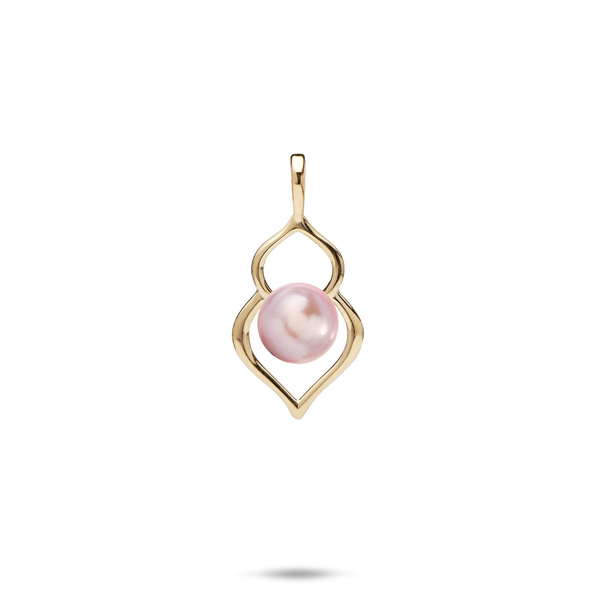 Pick A Pearl Double Heart Pendant in Gold