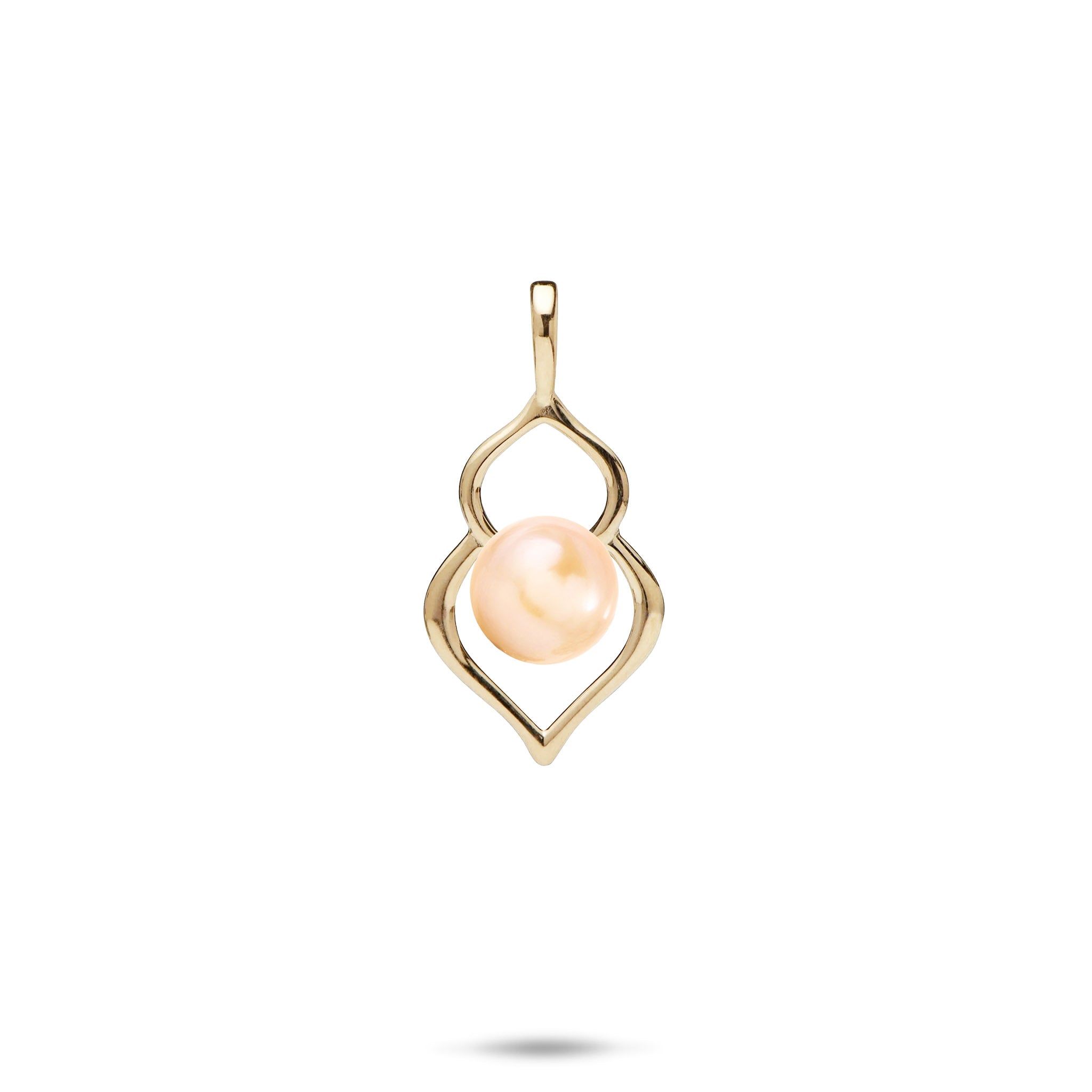 Pick A Pearl Double Heart Pendant in Gold