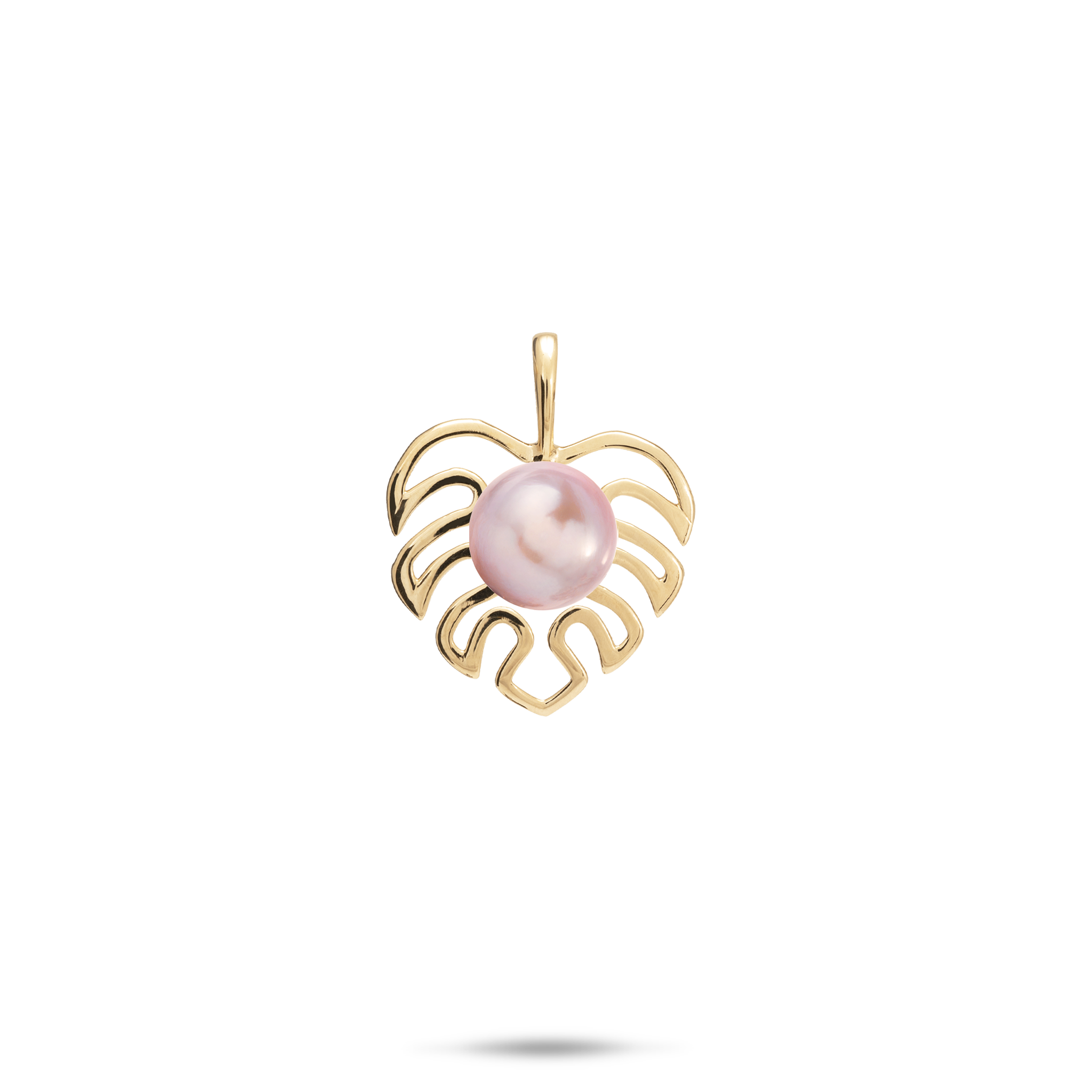 Pick A Pearl Monstera-Anhänger in Gold – 14 mm