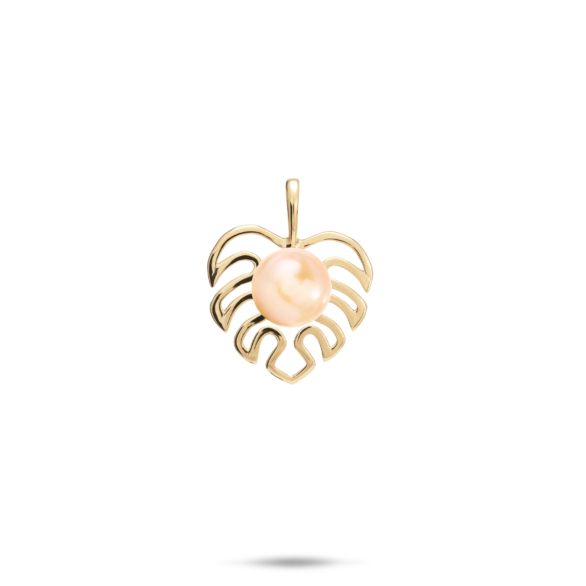 Pick A Pearl Monstera-Anhänger in Gold – 14 mm