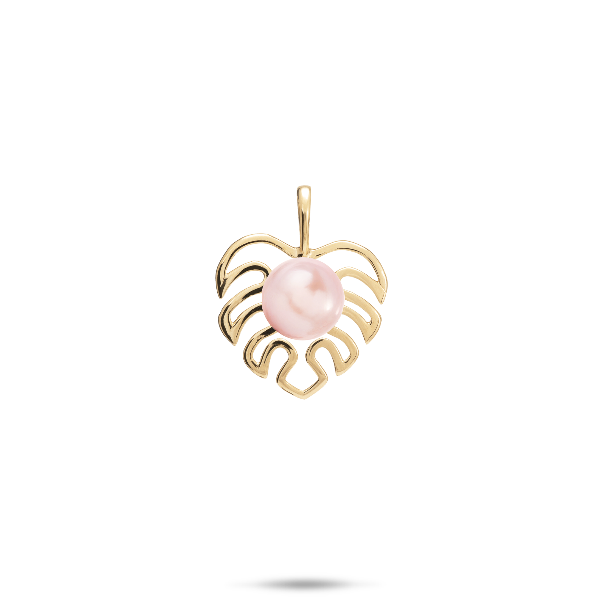 Pick A Pearl Monstera-Anhänger in Gold – 14 mm