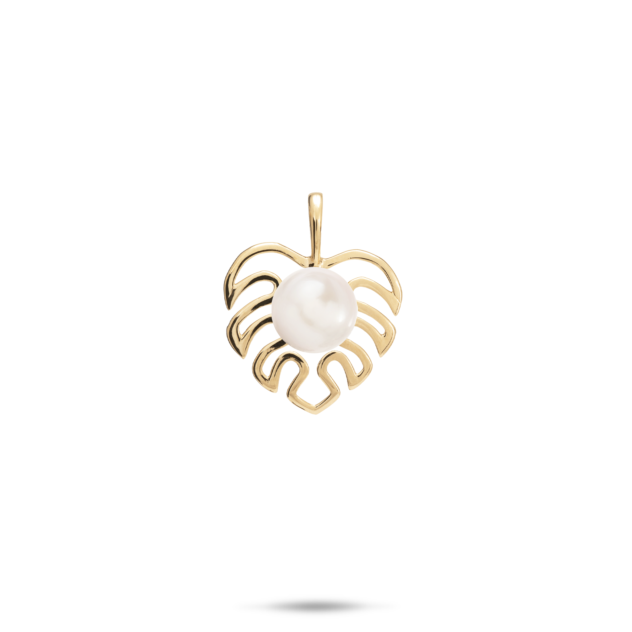 Pick A Pearl Monstera-Anhänger in Gold – 14 mm
