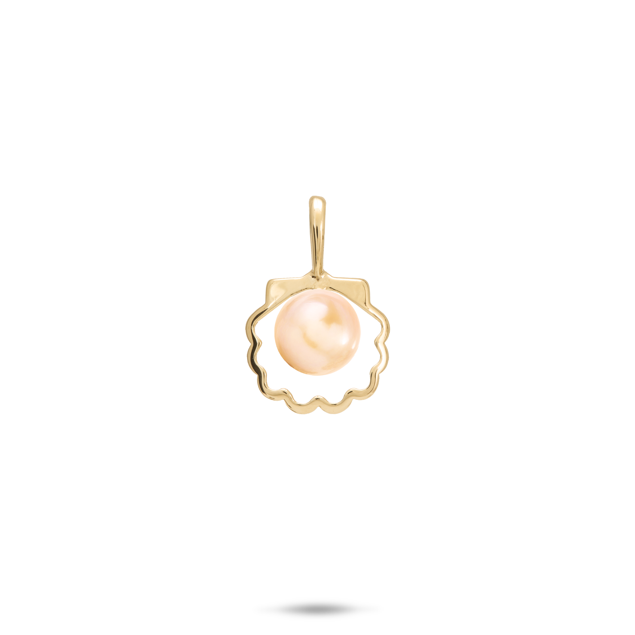 Wählen Sie einen Perlen-Muschel-Anhänger in Gold – 11 mm