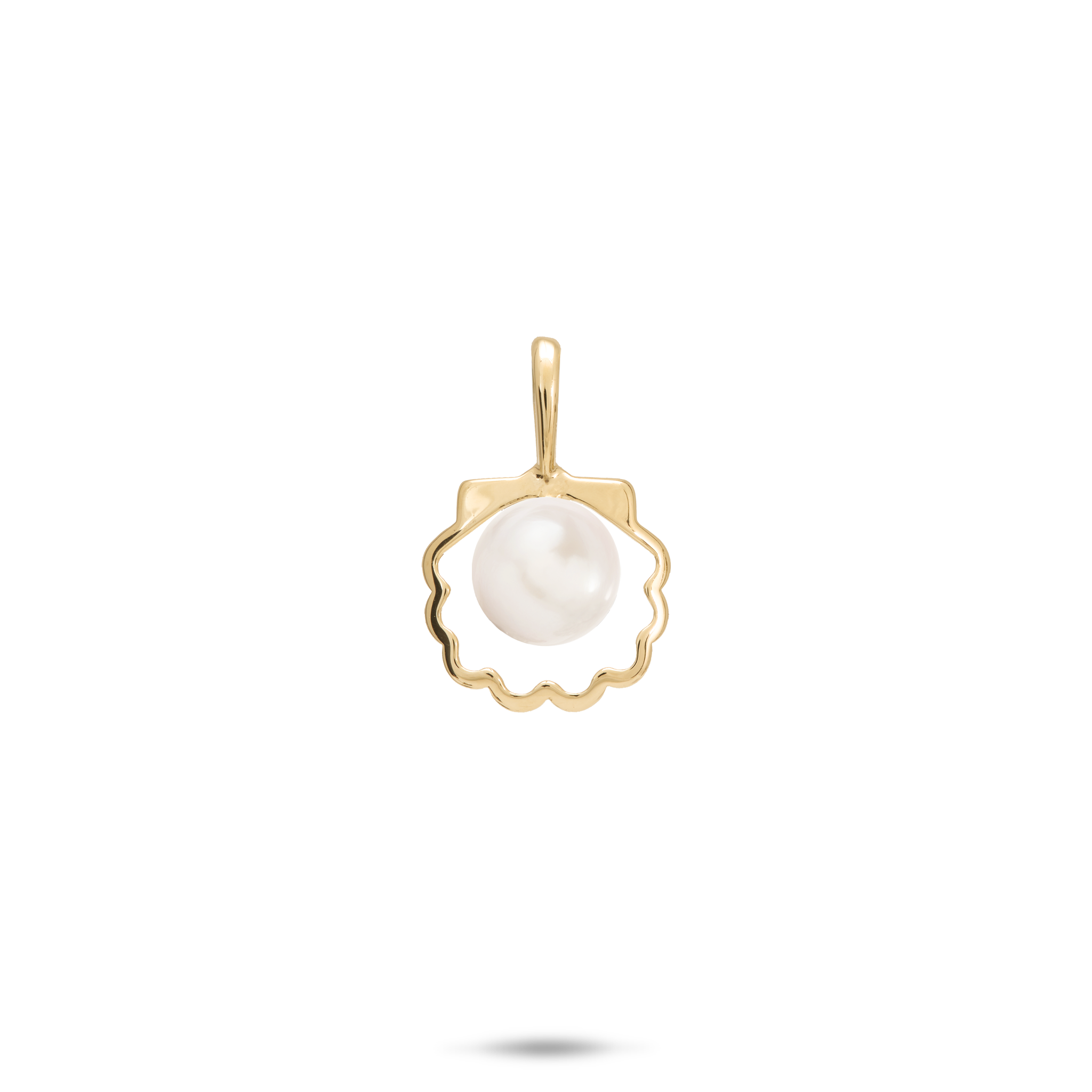 Wählen Sie einen Perlen-Muschel-Anhänger in Gold – 11 mm