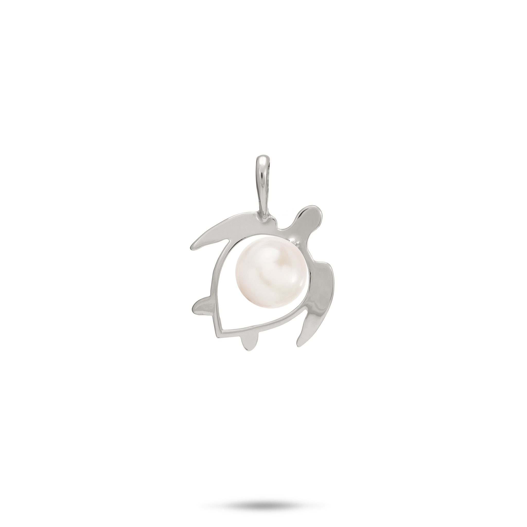 Pick A Pearl Honu (Schildkröte) Anhänger in Weißgold – 16 mm