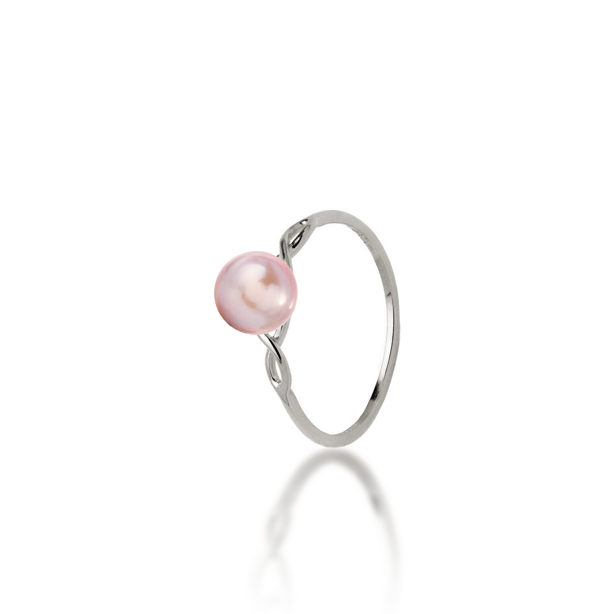Wählen Sie einen Pearl Infinity Ring in Weißgold