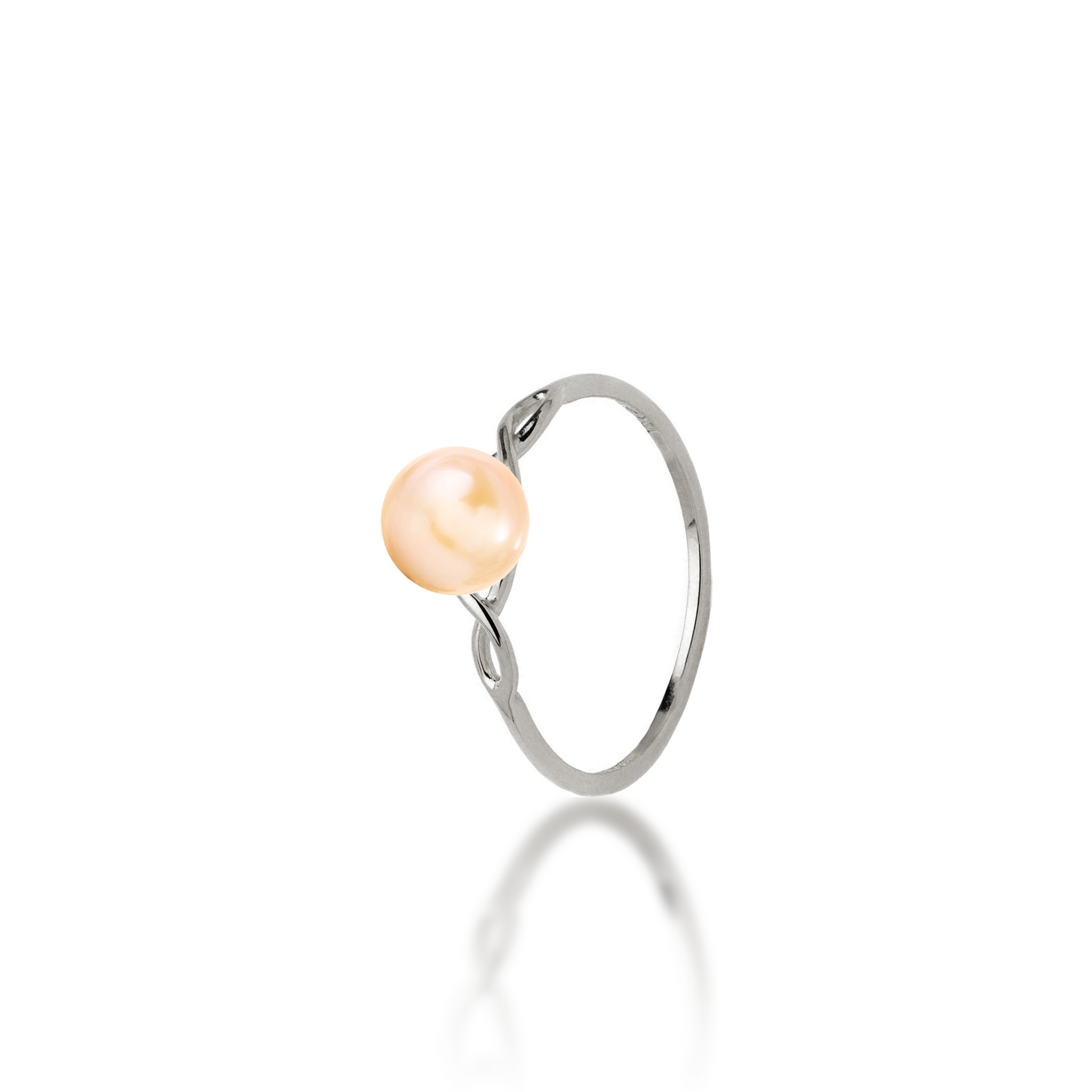 Wählen Sie einen Pearl Infinity Ring in Weißgold