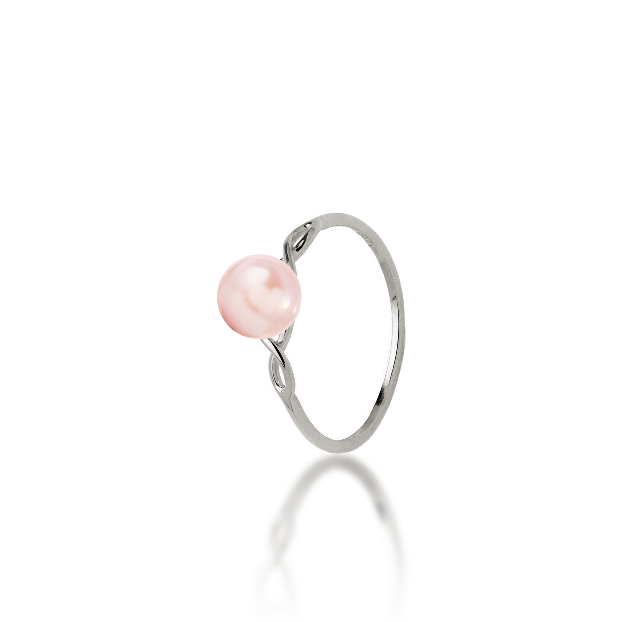 Wählen Sie einen Pearl Infinity Ring in Weißgold