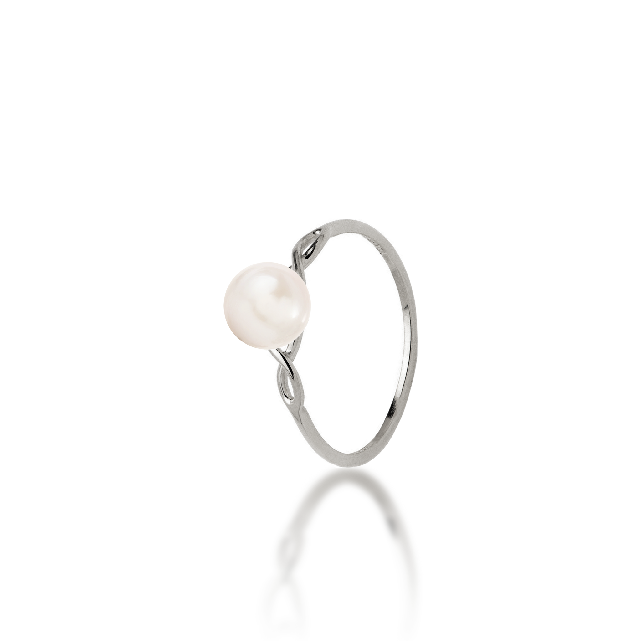 Wählen Sie einen Pearl Infinity Ring in Weißgold