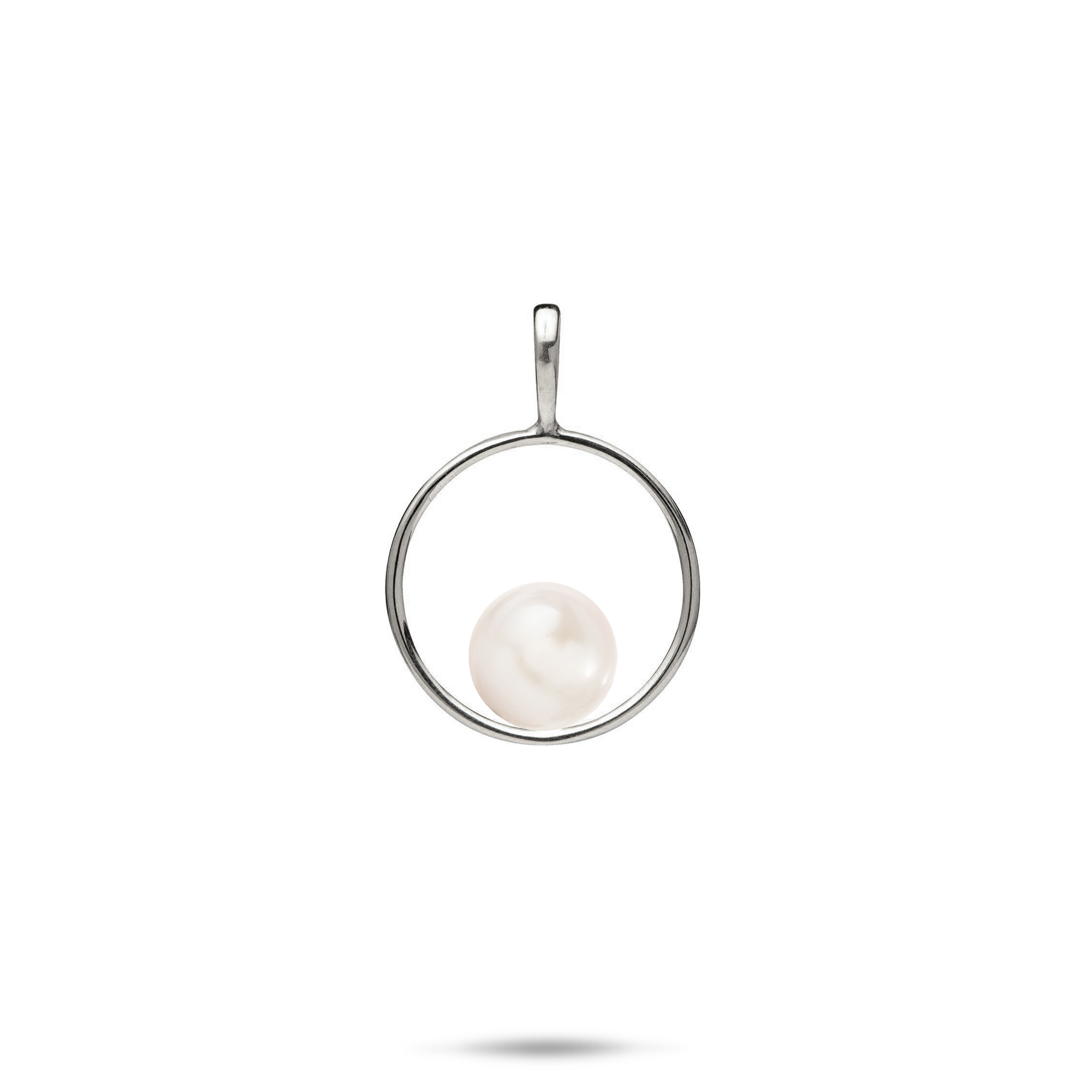 Wählen Sie einen Perlen-Circle-of-Life-Anhänger in Weißgold