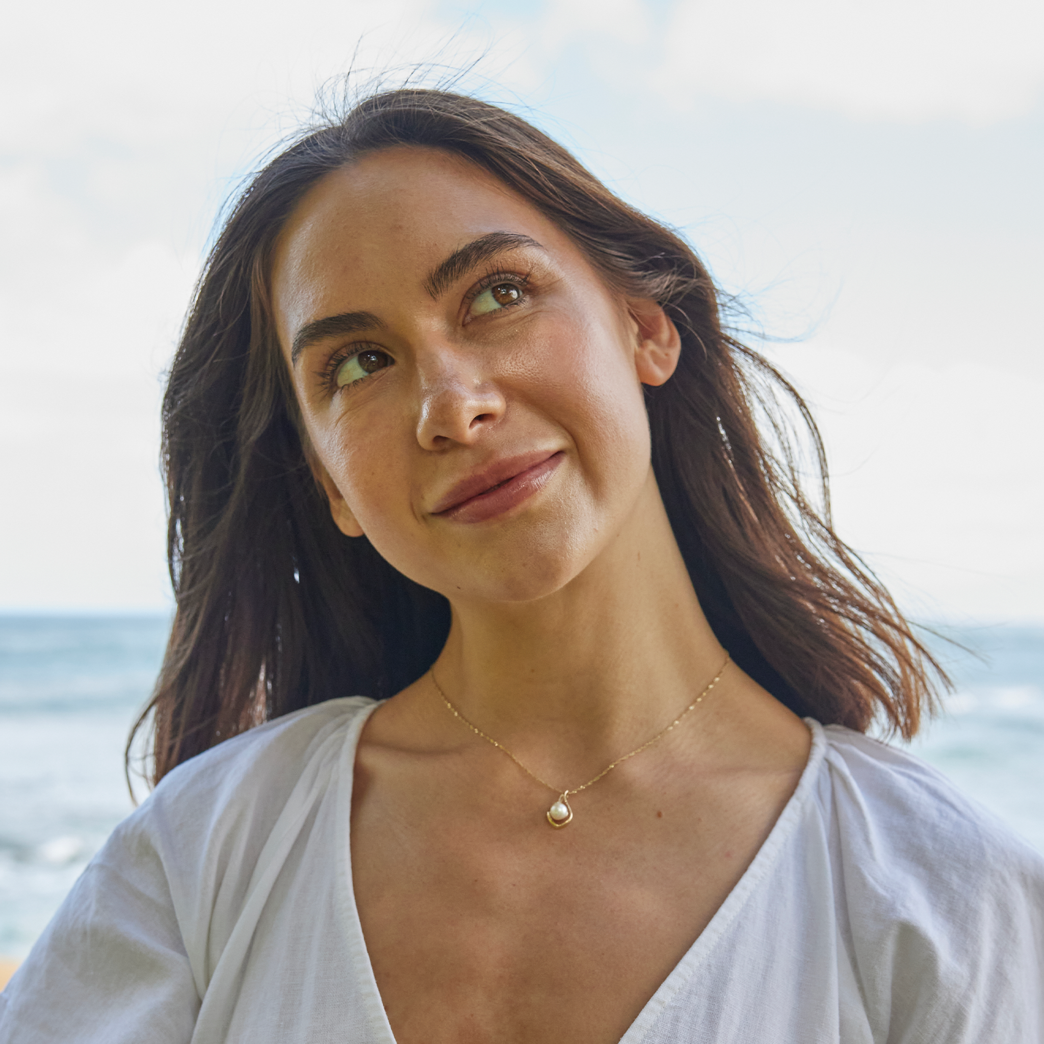 Pick A Pearl Ocean Wave Pendant in Gold with Diamond