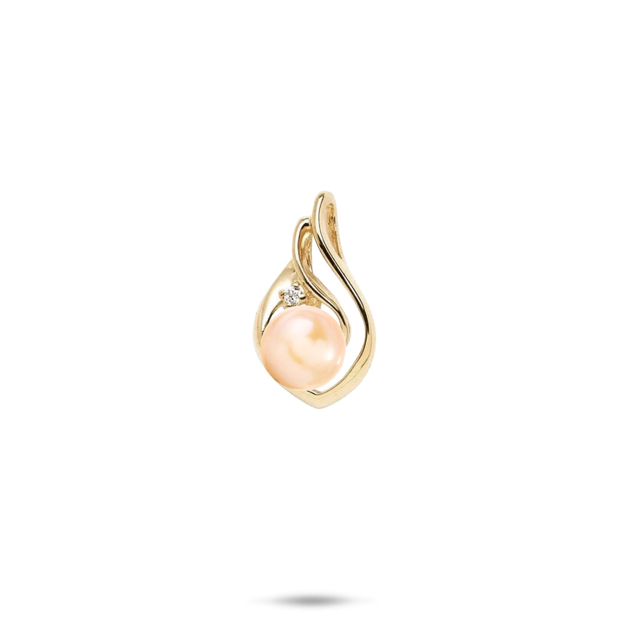 Pick A Pearl Ocean Wave Pendant in Gold with Diamond