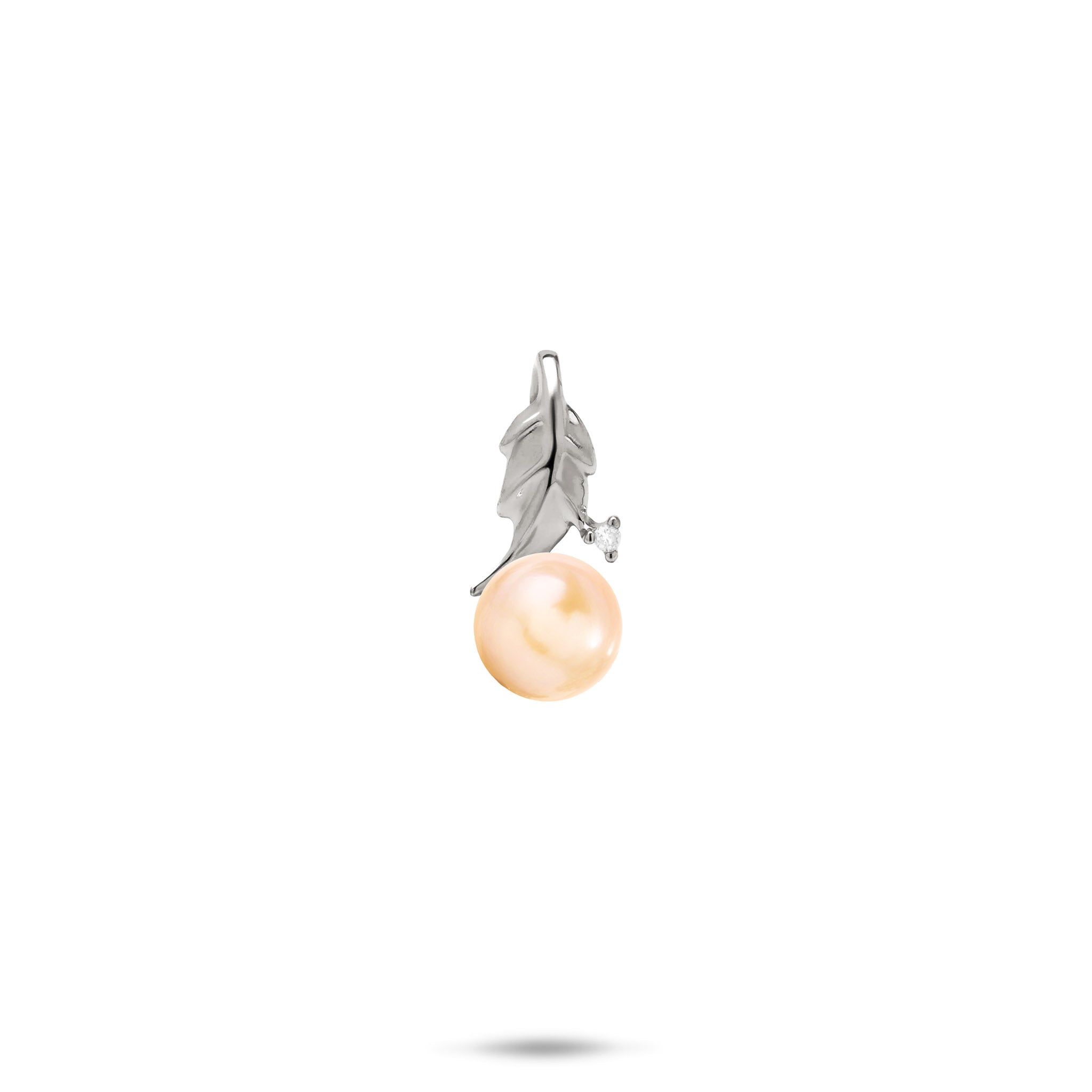 Pick A Pearl Maile Pendant in White Gold with Diamond