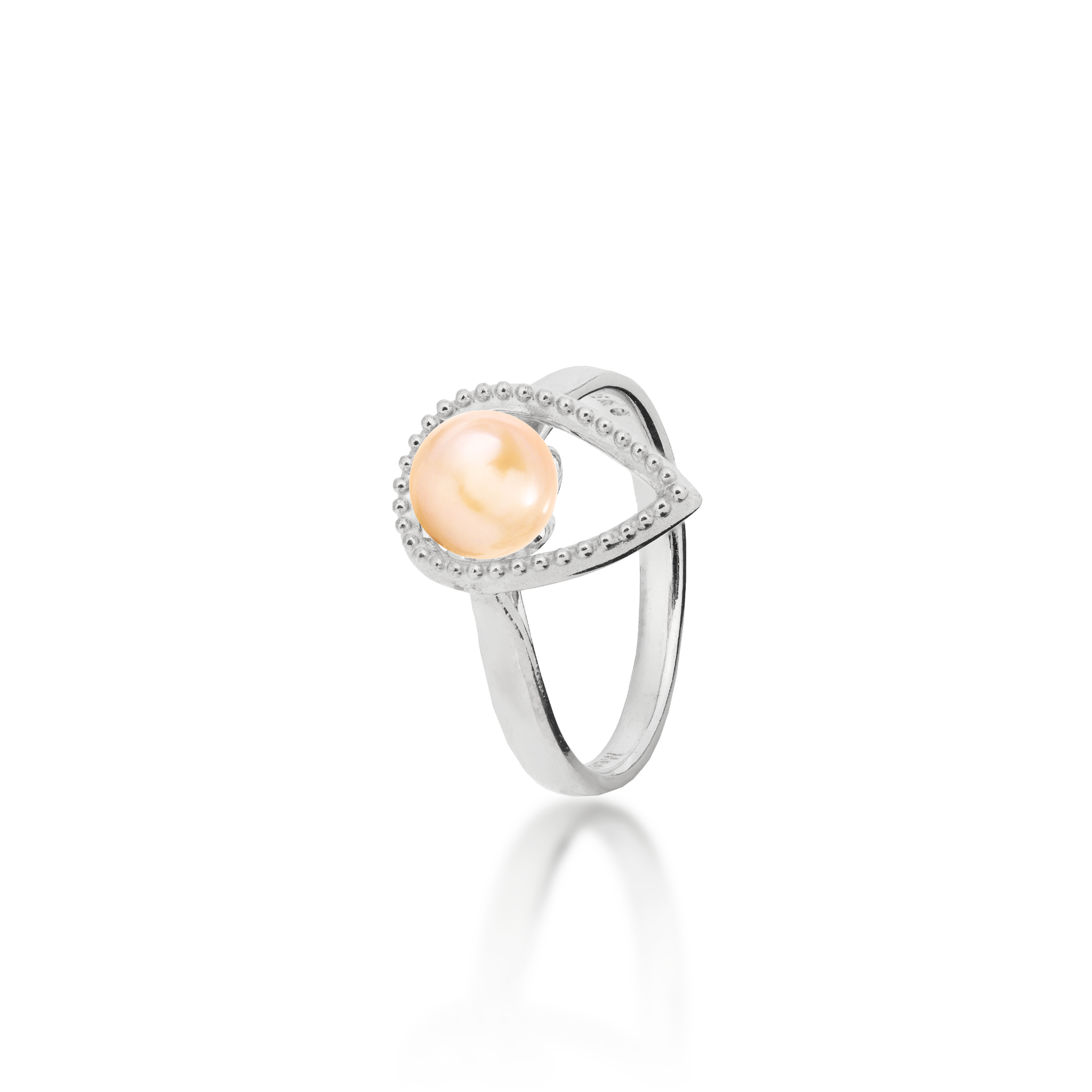 Wählen Sie einen Perlen-Teardrop-Ring aus Sterlingsilber mit Cubic Zirkonia