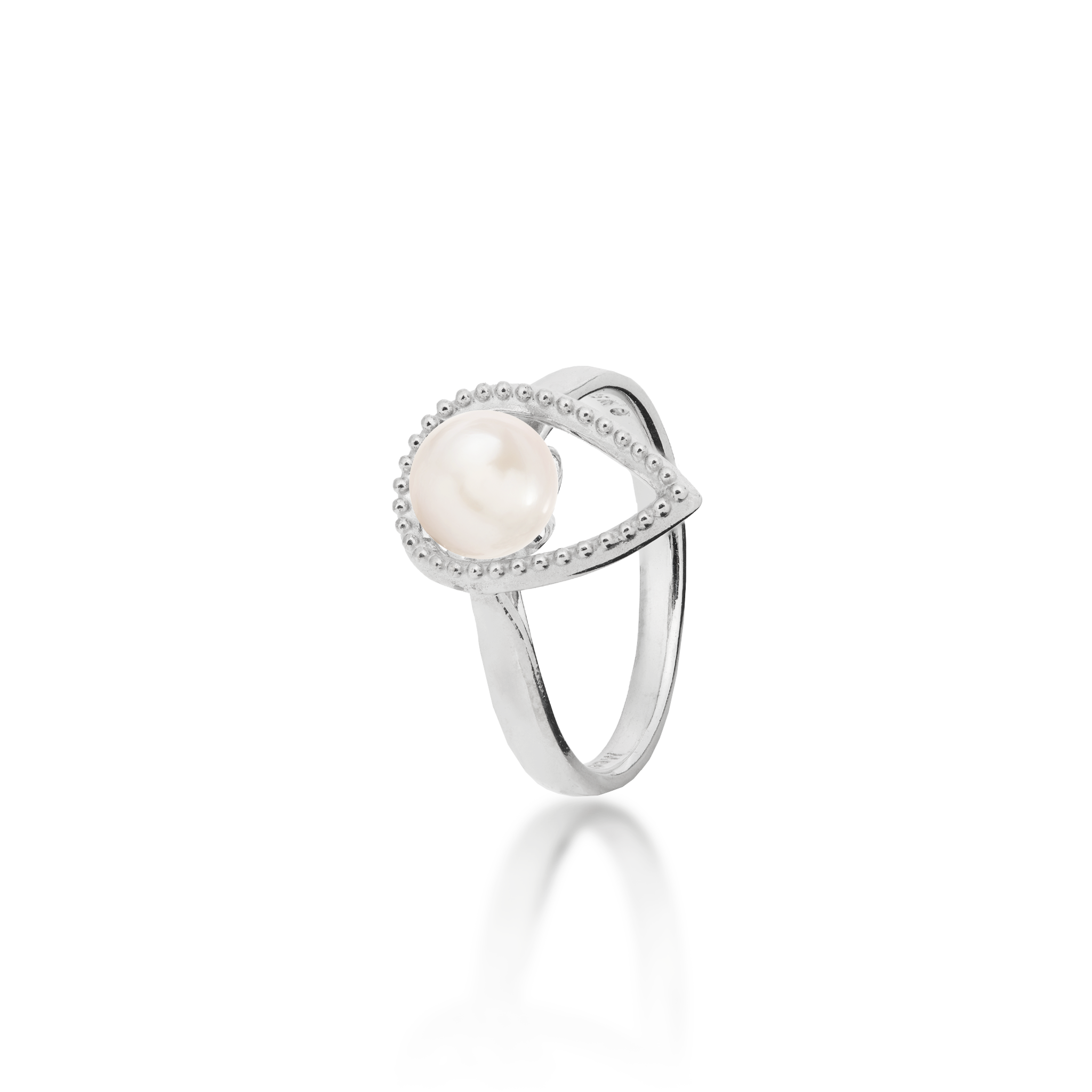 Wählen Sie einen Perlen-Teardrop-Ring aus Sterlingsilber mit Cubic Zirkonia