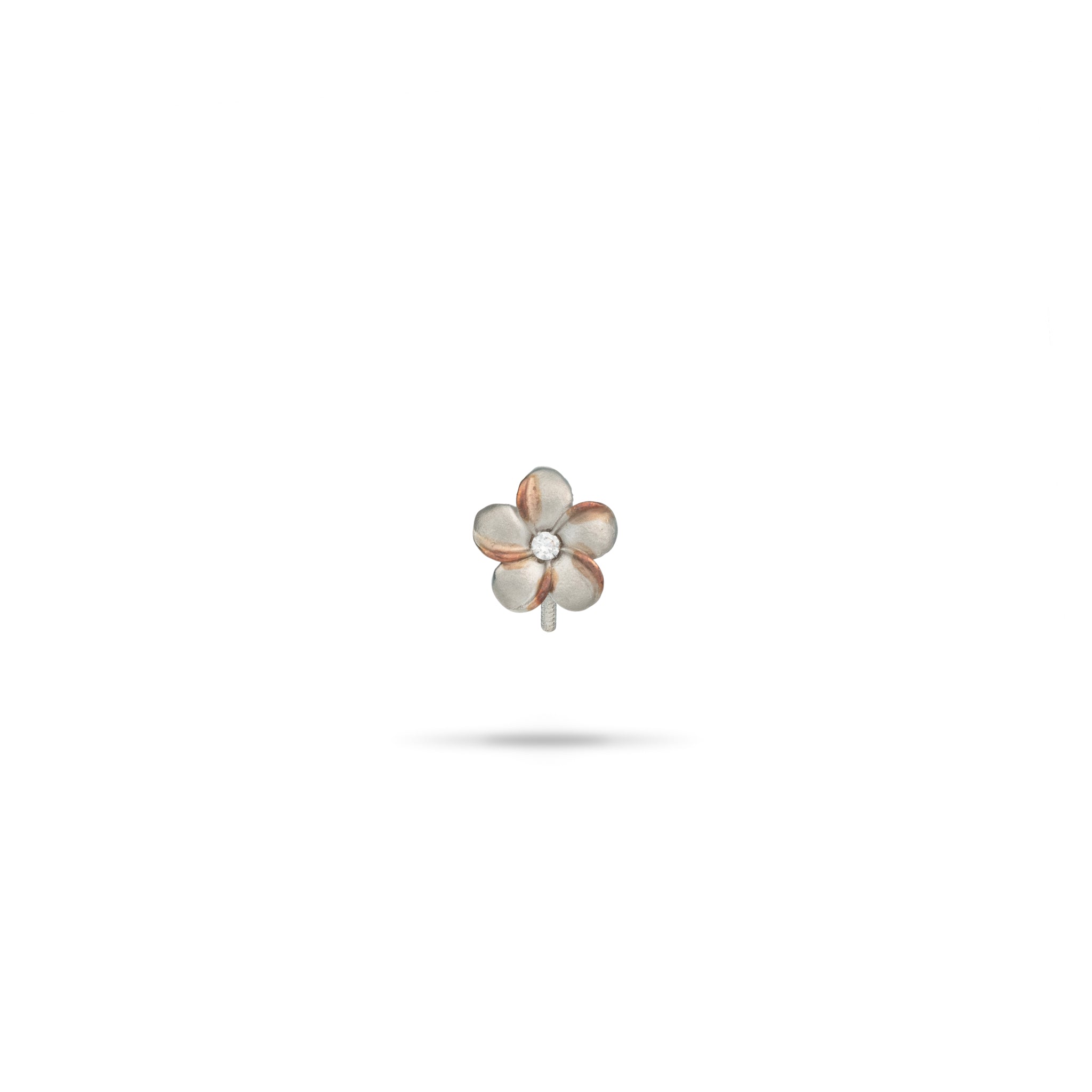 Pick A Pearl Plumeria Pendant in Sterling Silver with Cubic Zirconia