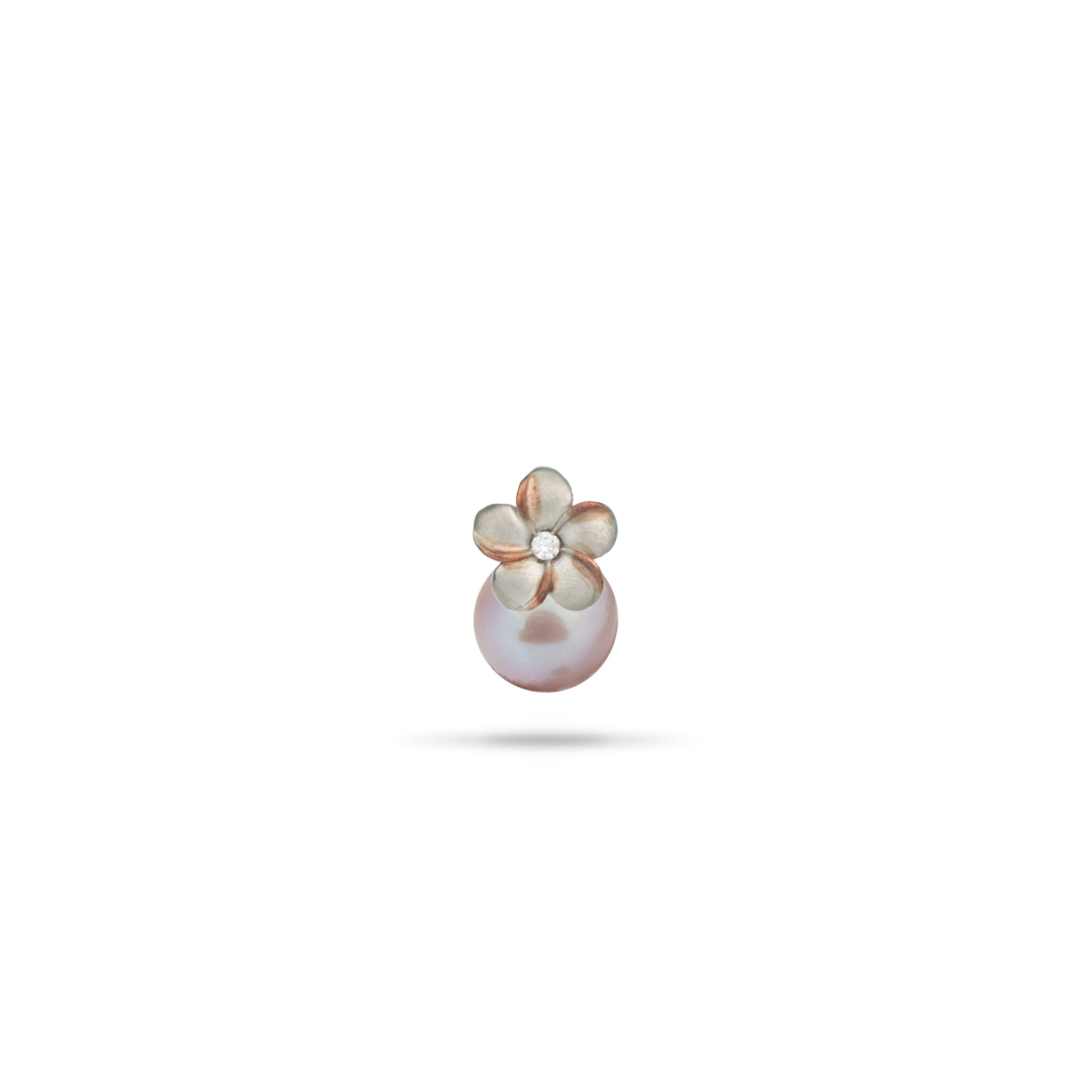 Pick A Pearl Plumeria Pendant in Sterling Silver with Cubic Zirconia