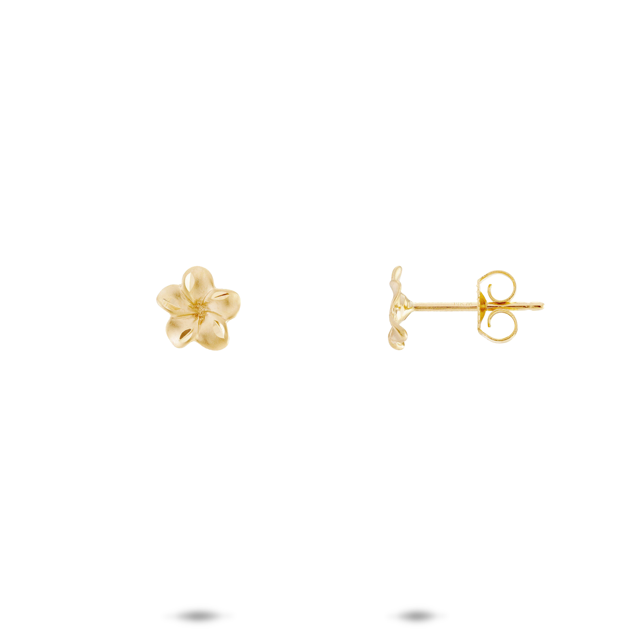 Gold - 7mmのプルメリアのイヤリング