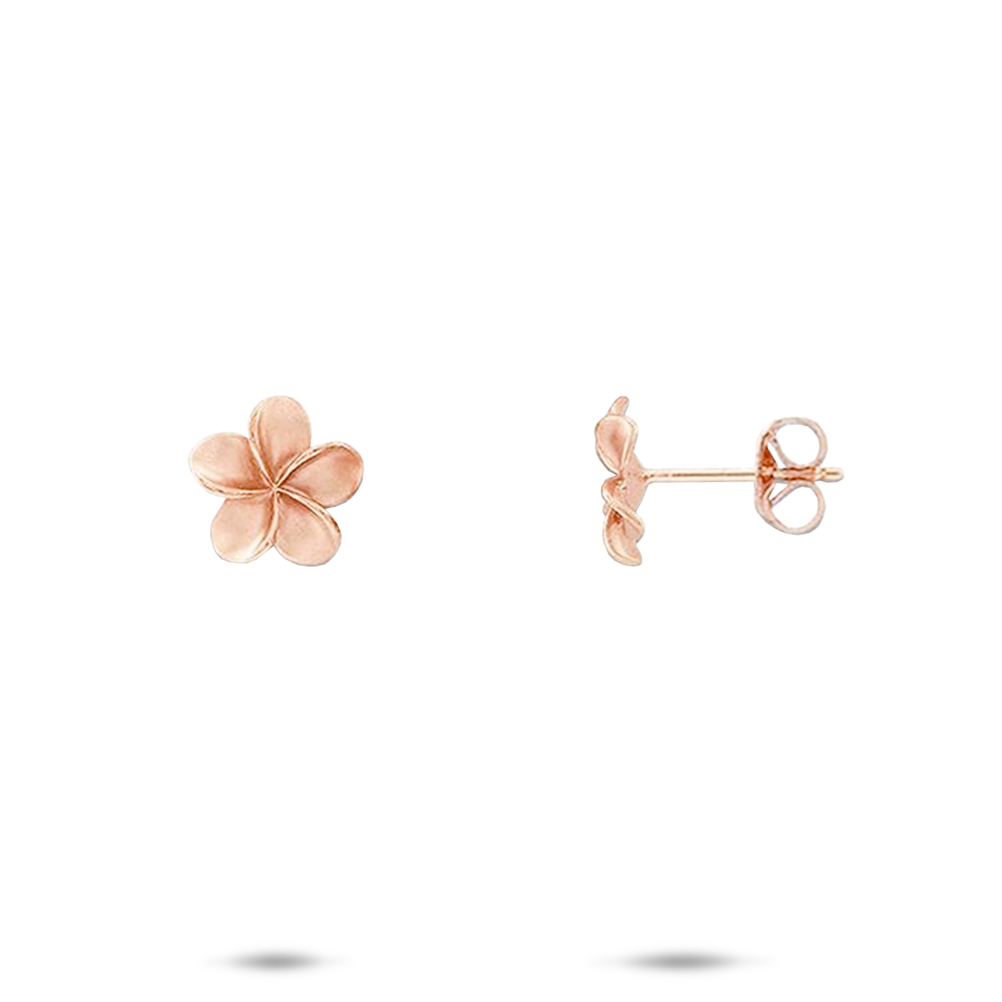 Plumeria Earrings in Rose Gold - 9mm