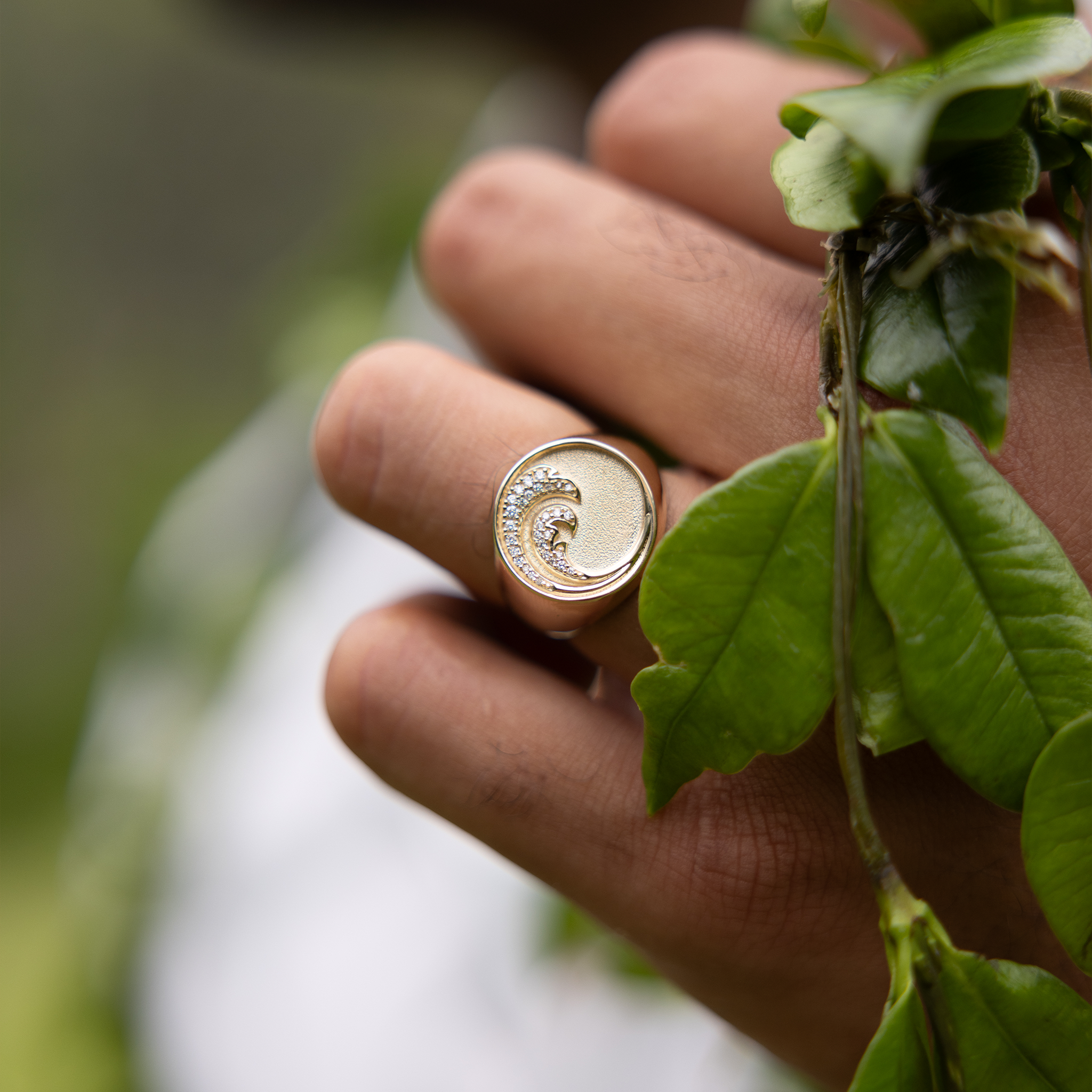 ゴールドのナルリングダイヤモンド - 18mm