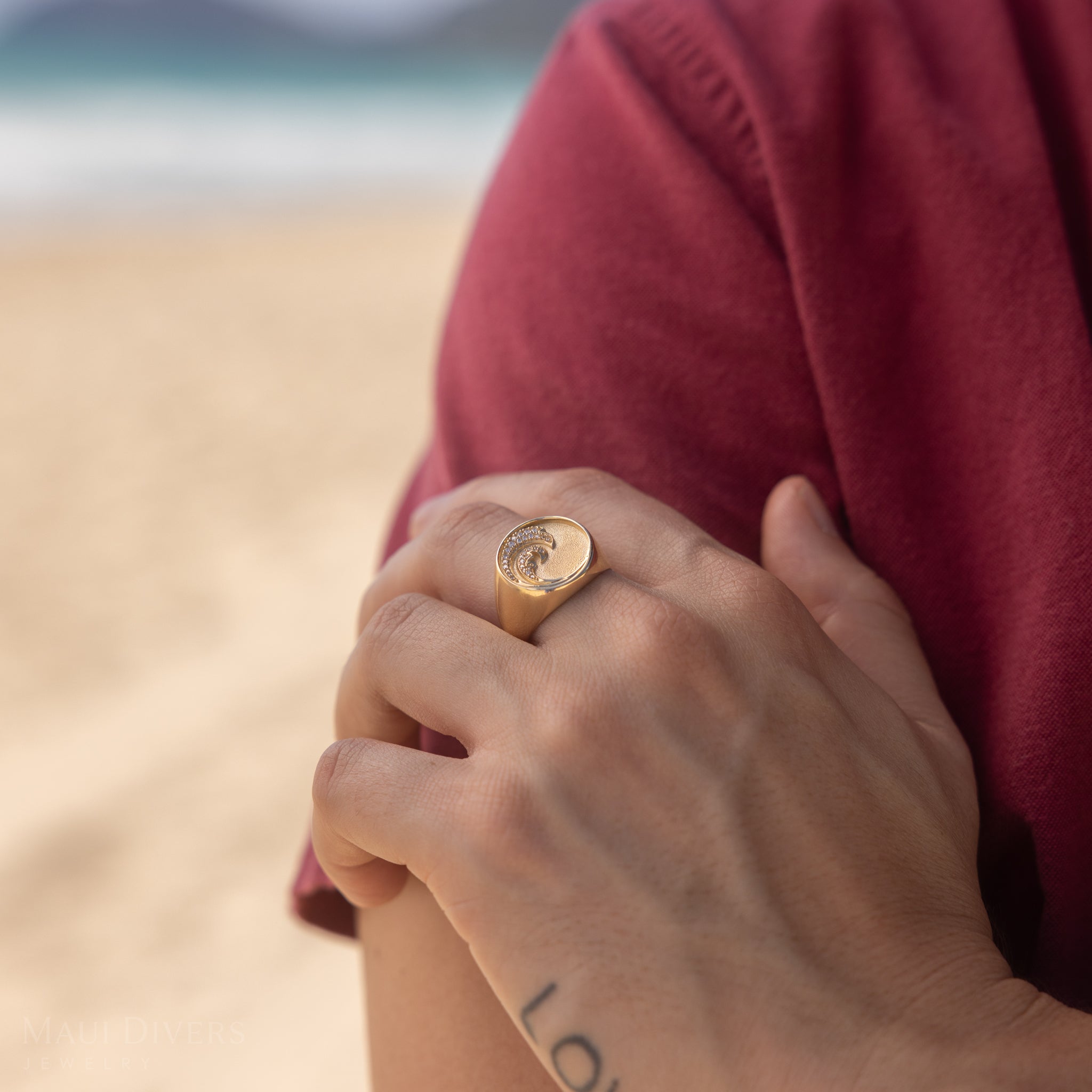 ゴールドのナルリングダイヤモンド - 18mm