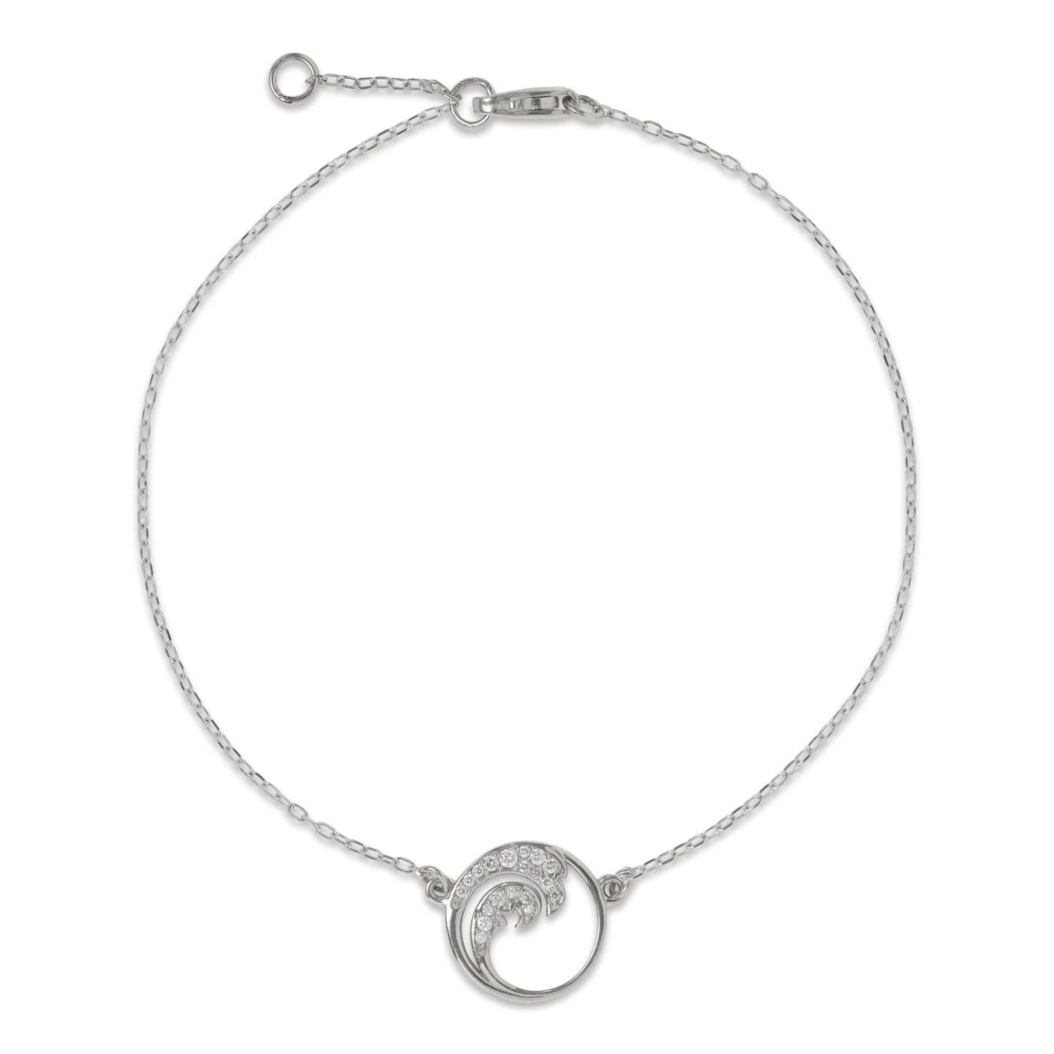 Nalu Armband aus Weißgold mit Diamanten – Größe 7-7,5"