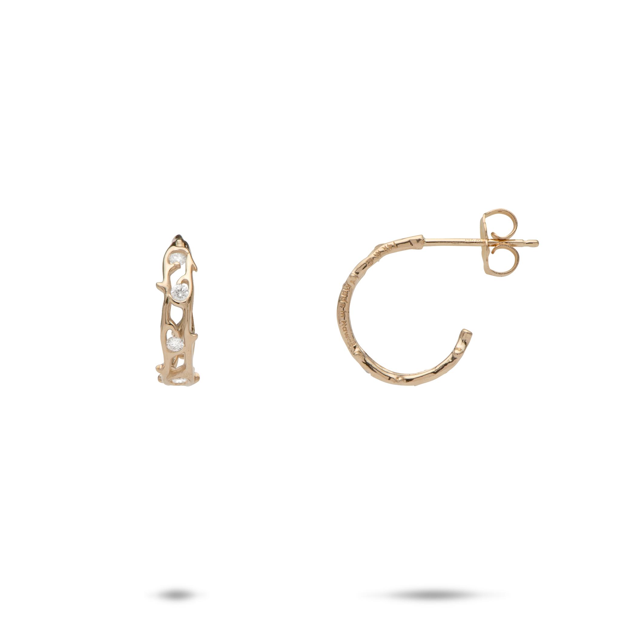 Heritage Earrings in Gold with Diamonds - 13mm