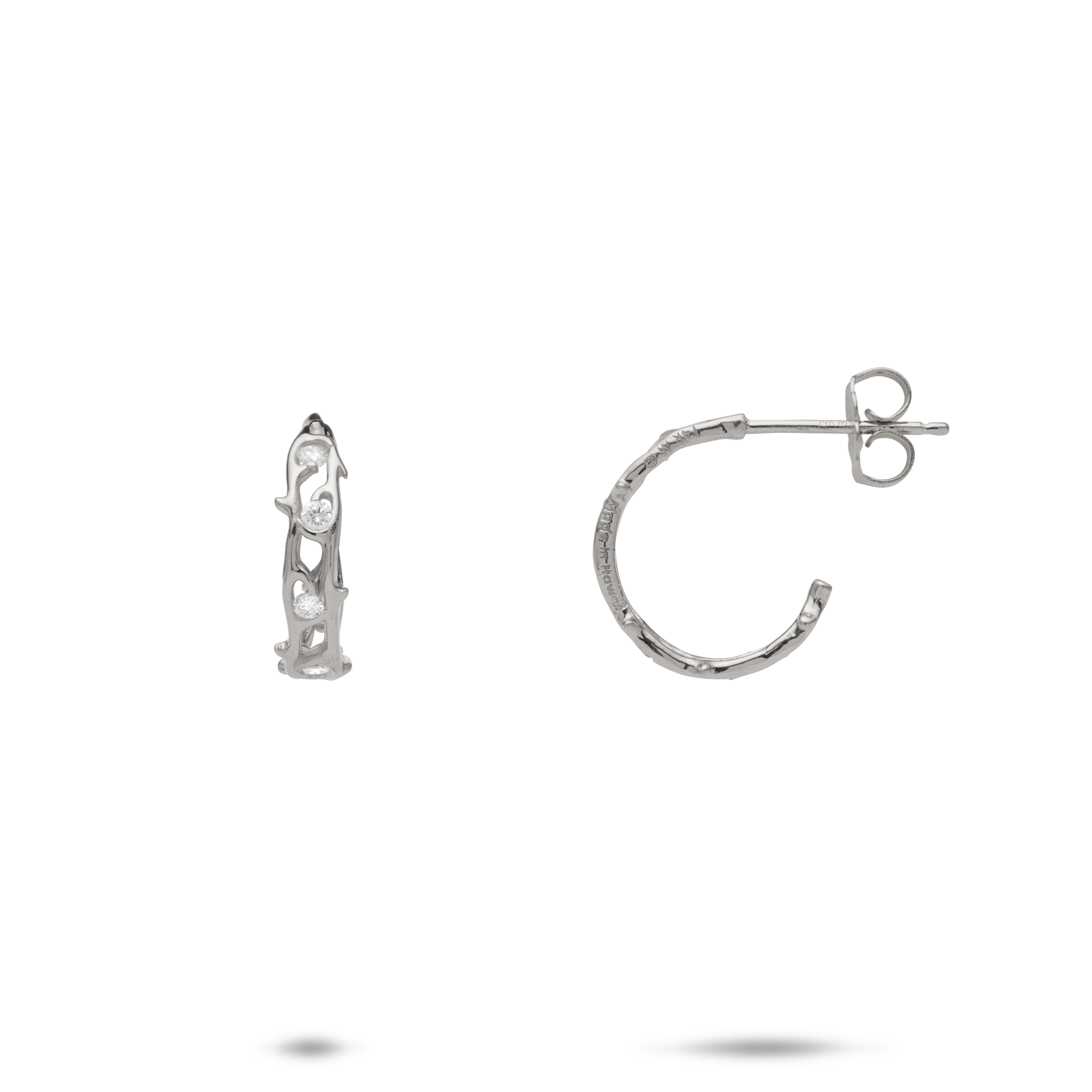 Heritage Earrings in White Gold with Diamonds - 13mm