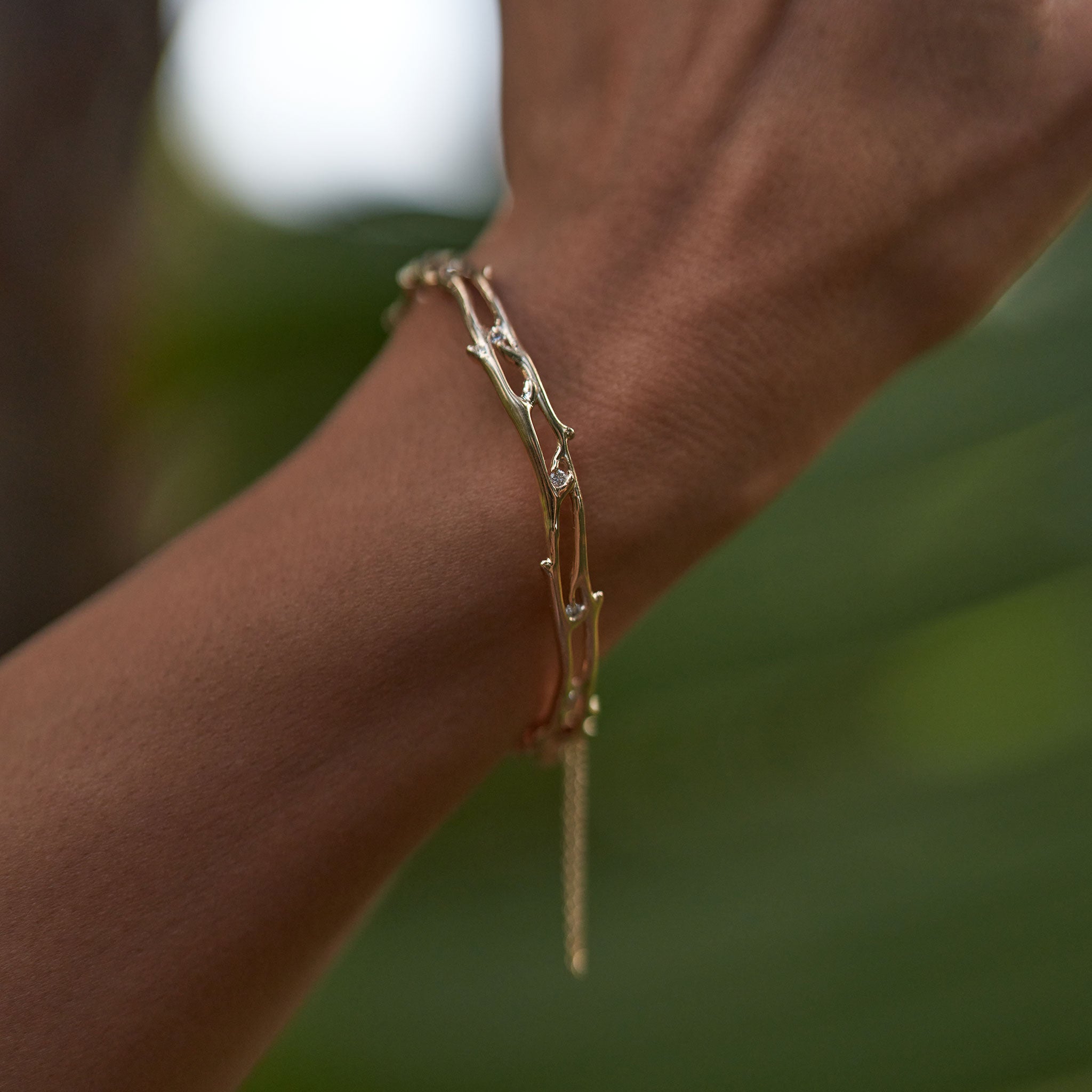 ダイヤモンド付きの金の遺産ブレスレット